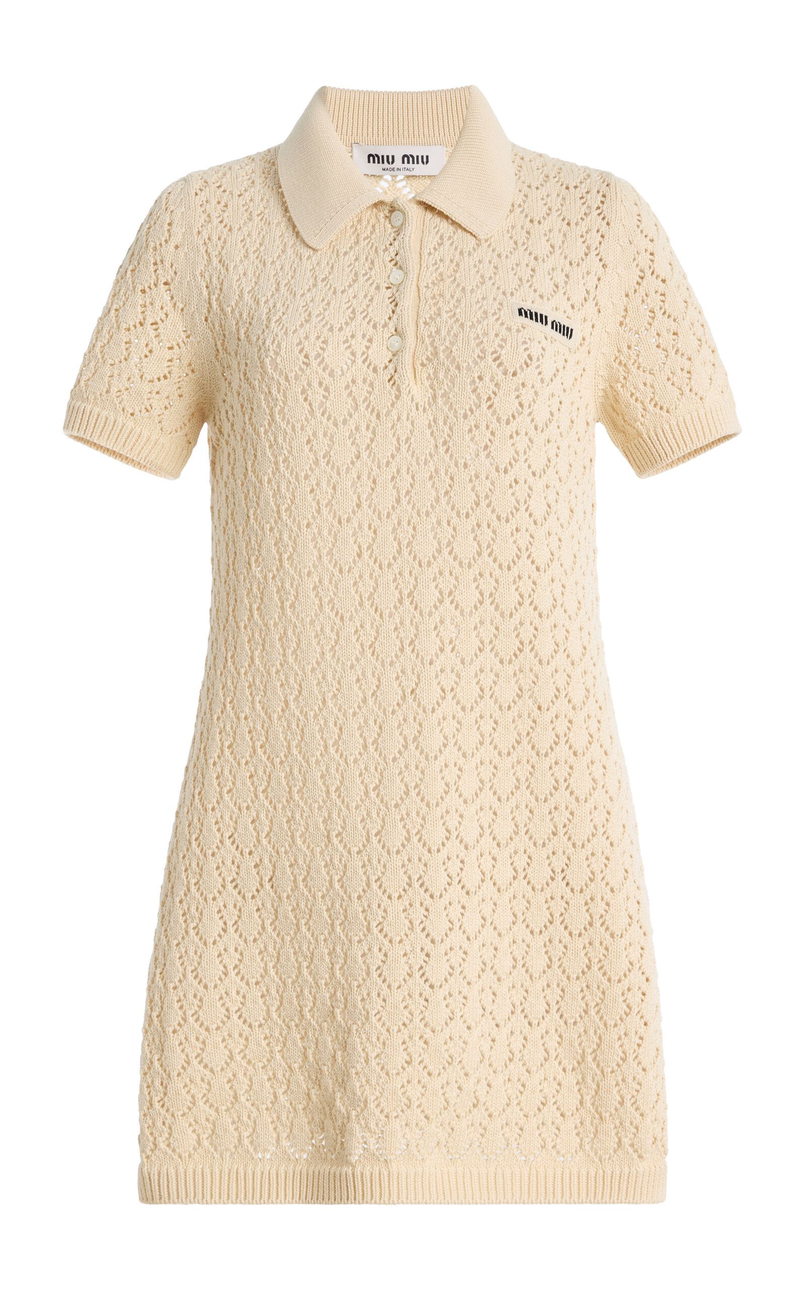 Miu Miu Collared Cotton Mini Dress
