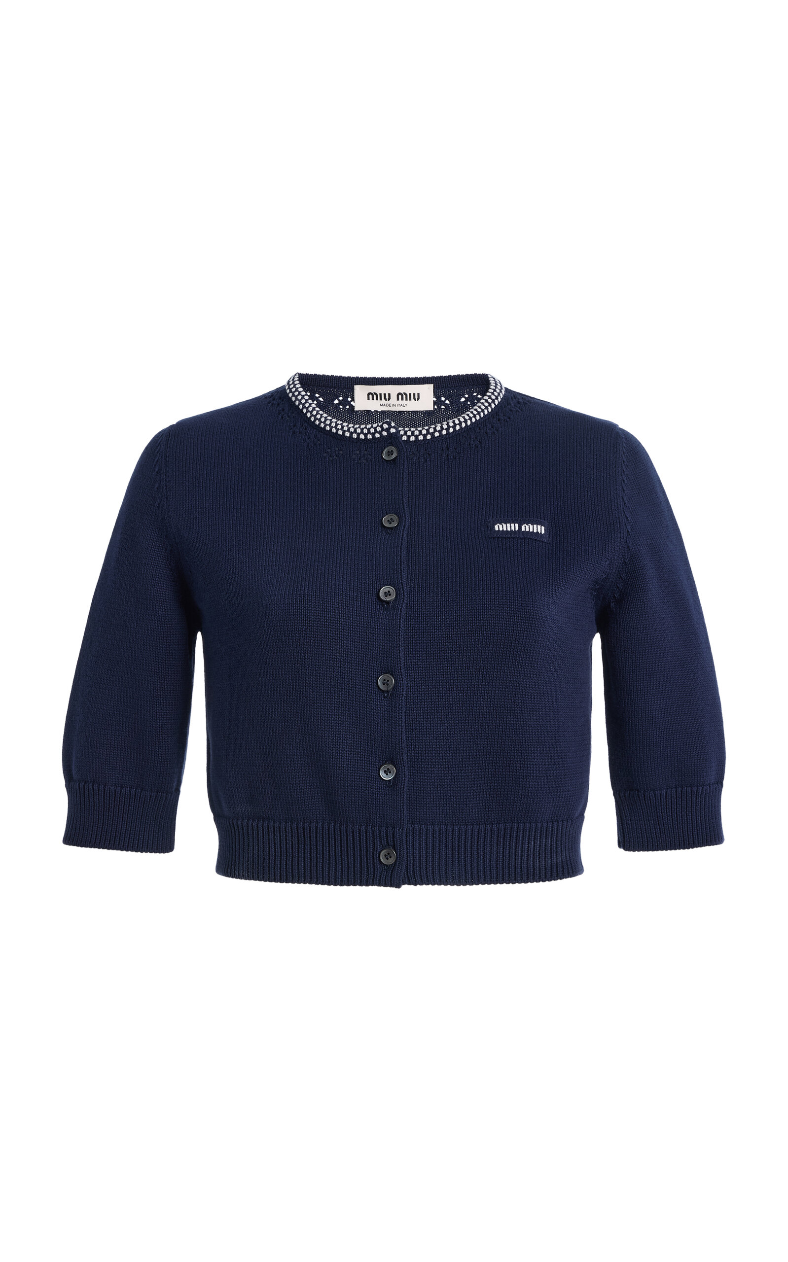 Miu Miu Cropped Cotton Cardigan