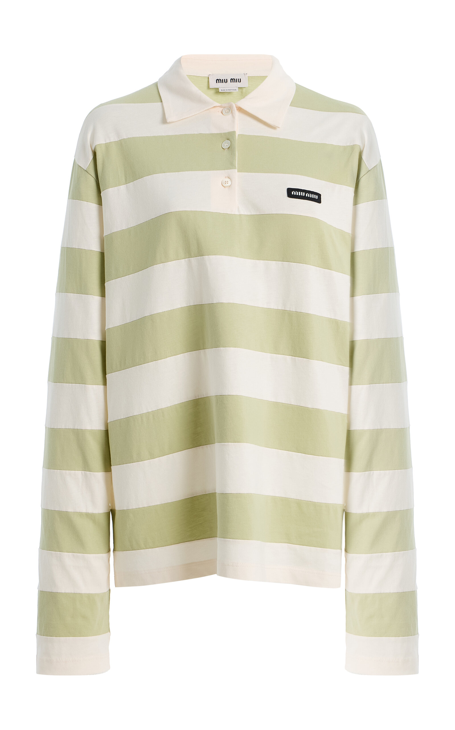 Miu Miu Striped Cotton Polo Shirt