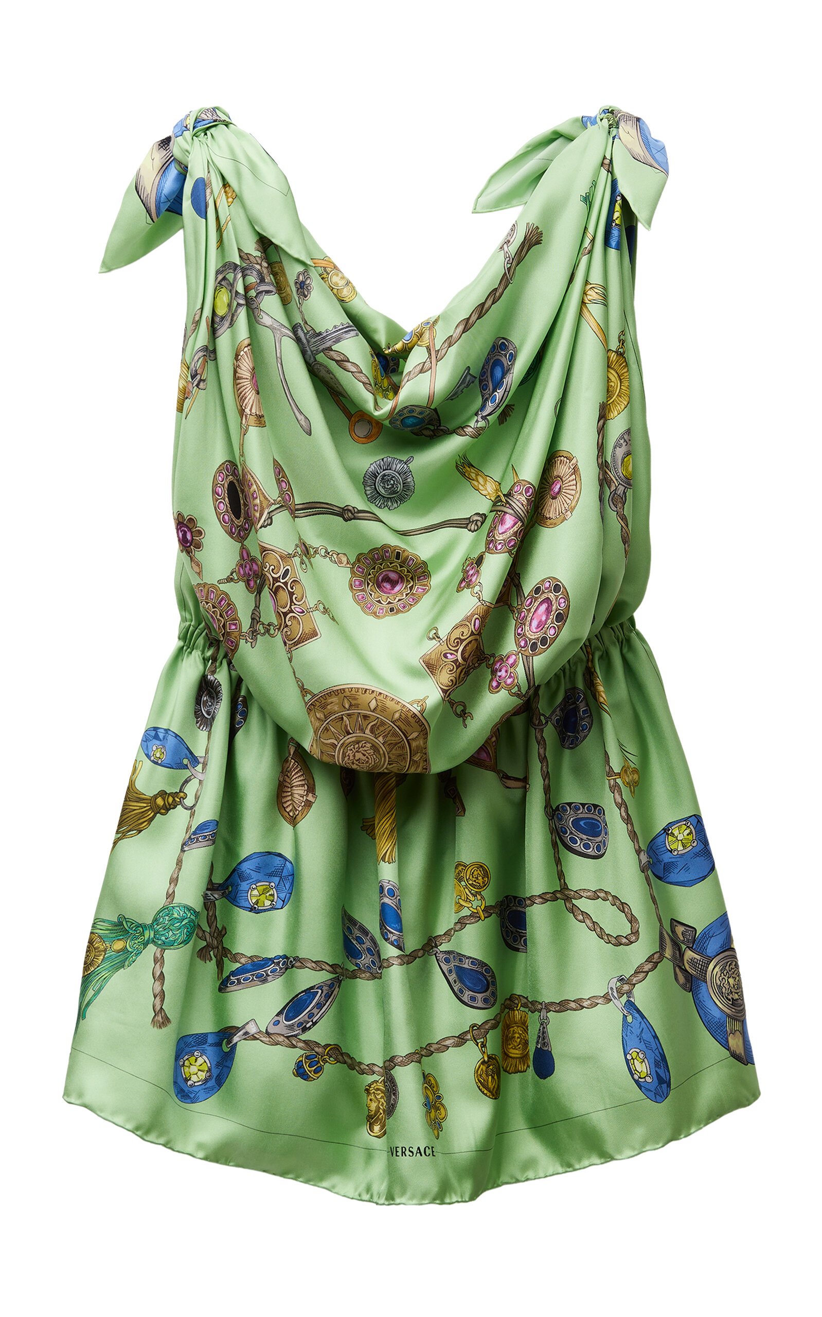 Versace Broken Jewels Silk Scarf Mini Dress