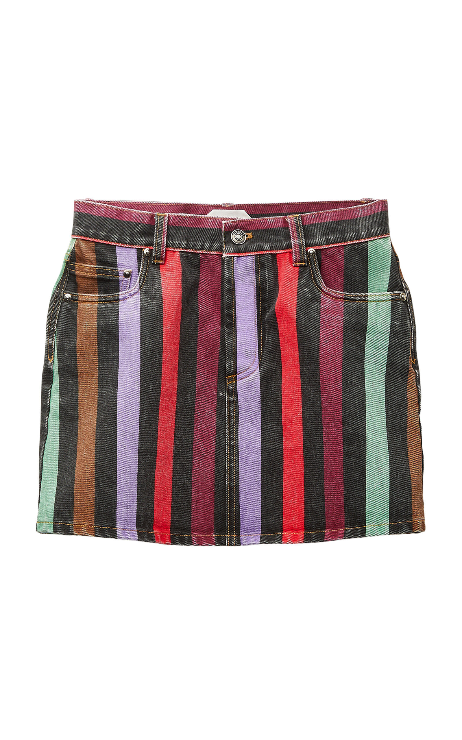Versace Striped Denim Mini Skirt | Thumbnail 6