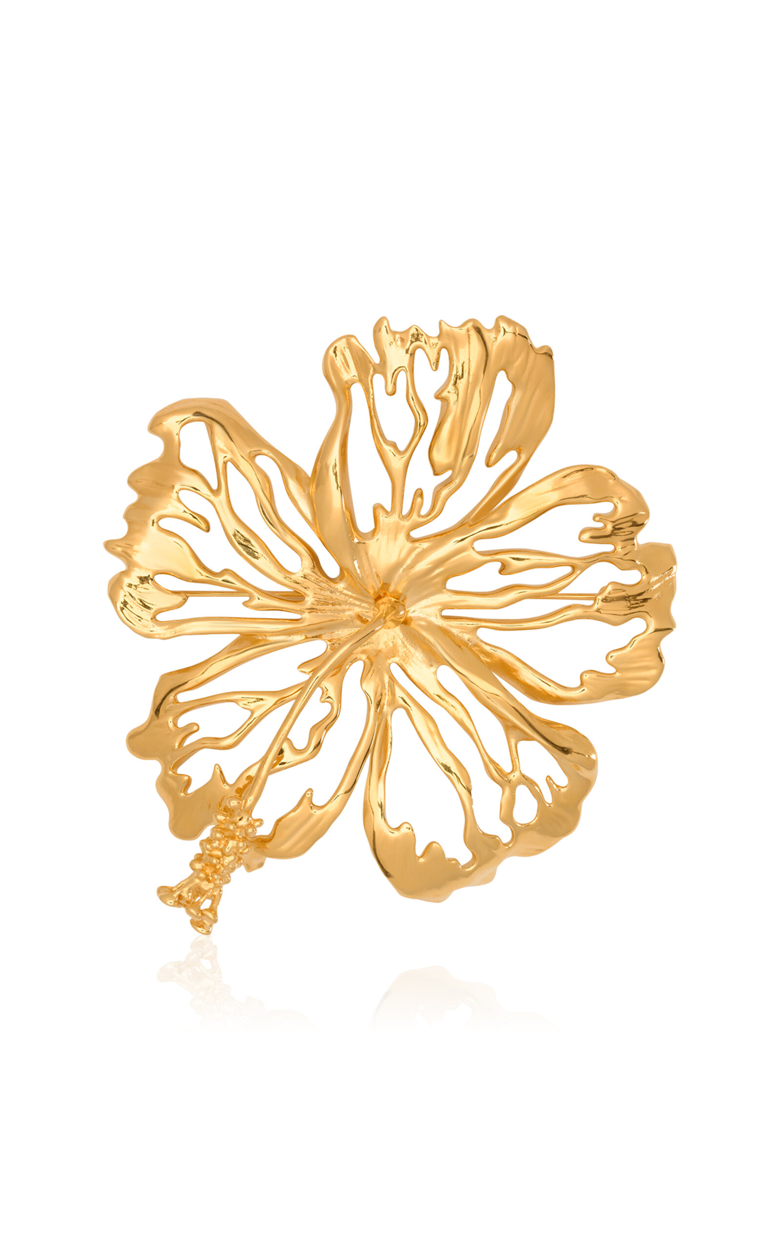 Oscar de la Renta Hibiscus Notch Brooch