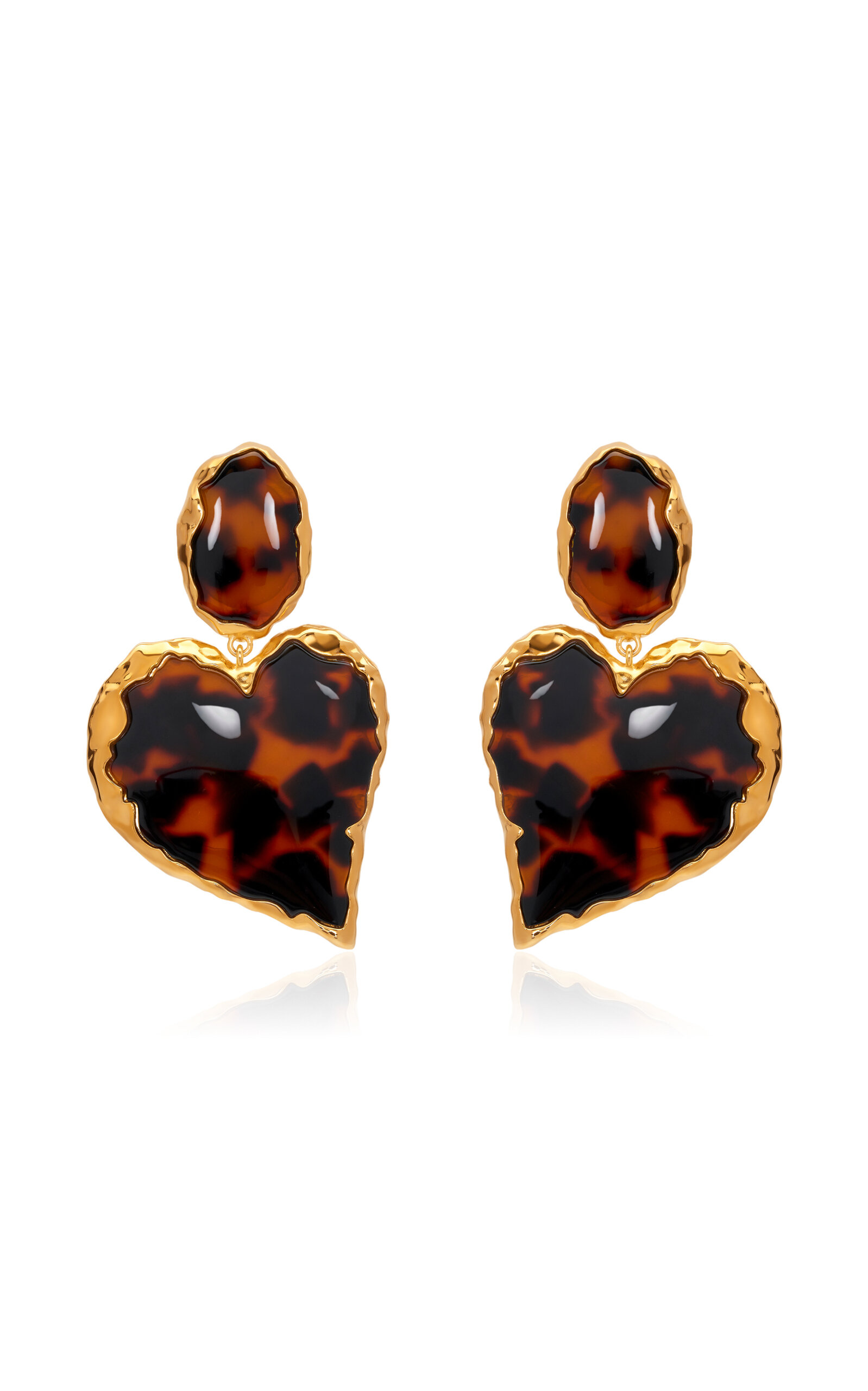 Oscar de la Renta - Tortoiseshell Heart Earrings - Brown - OS - Moda Operandi - Gifts For Her