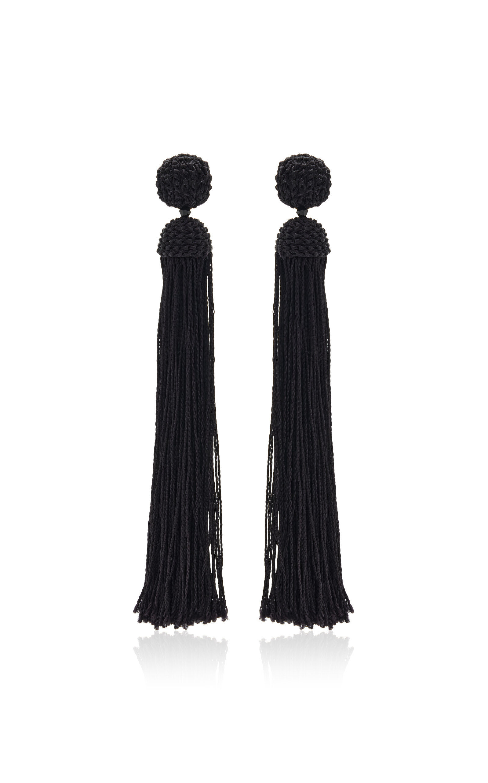 Oscar de la Renta - Long Tassel Rope Earrings - Black - OS - Moda Operandi - Gifts For Her