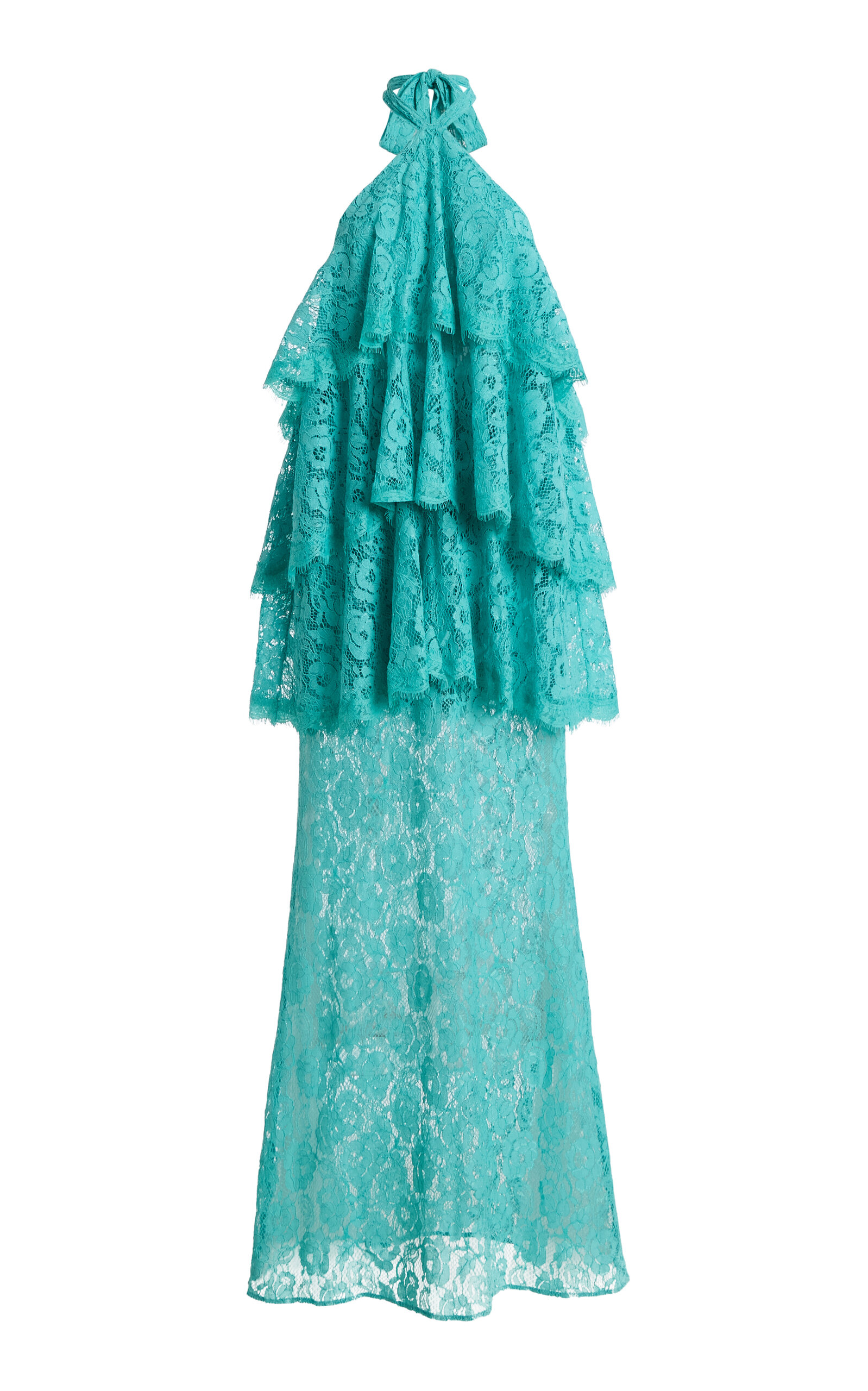 Third Form Exclusive Gaia Tiered Lace Maxi Halter Dress