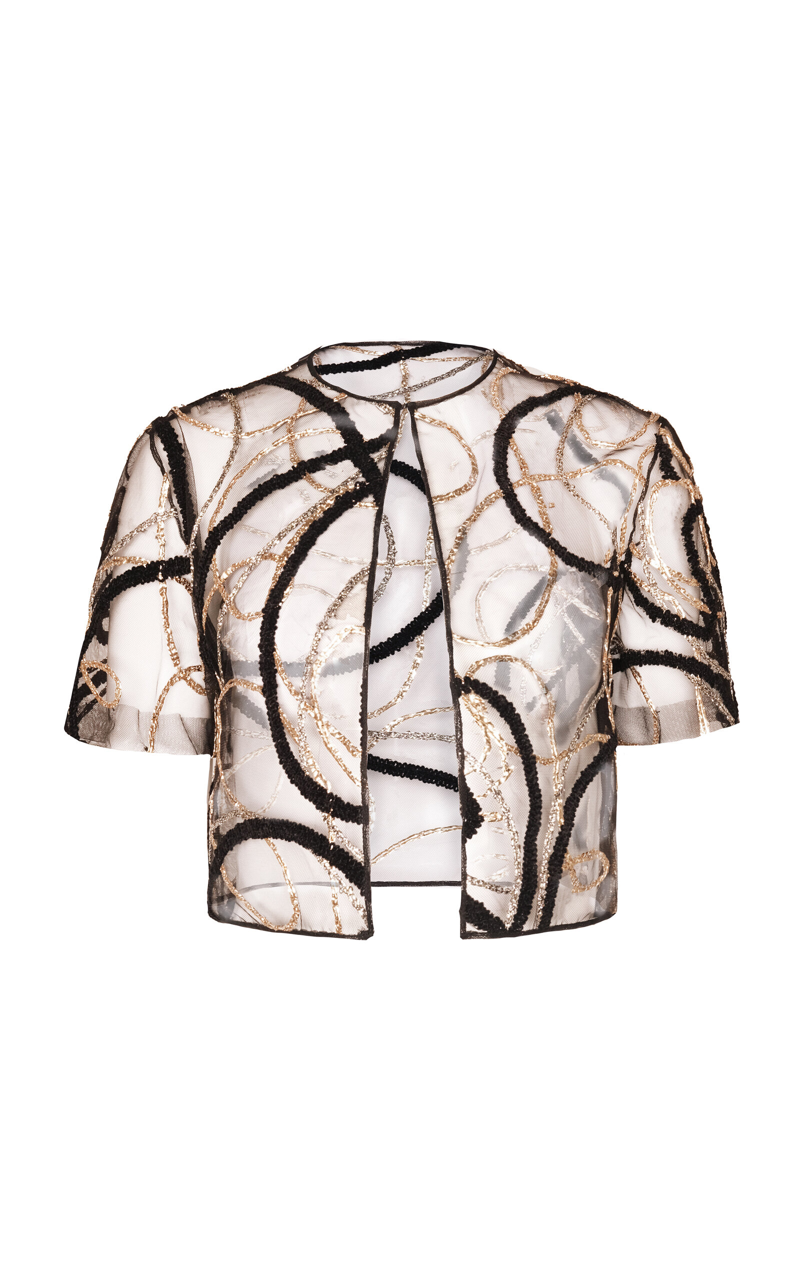 Naeem Khan Metallic Raffia Bolero