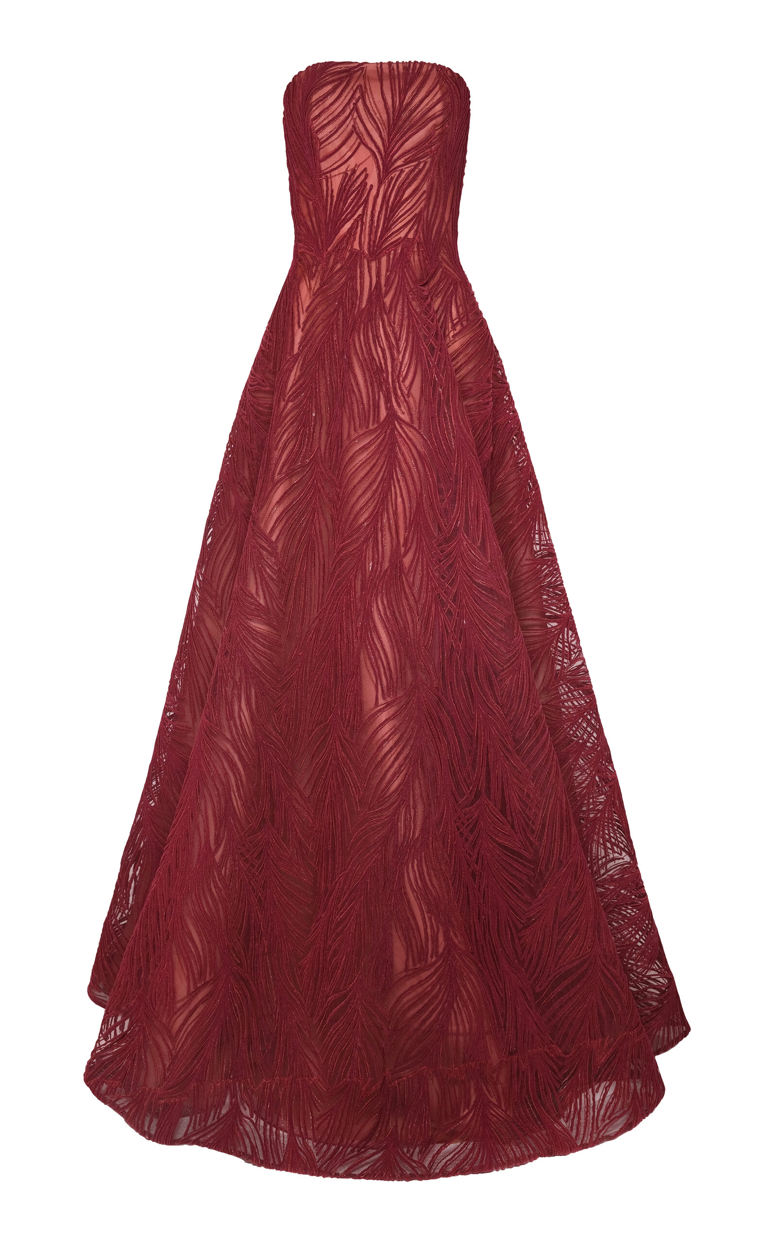 Naeem Khan Light Velvet Strapless Gown