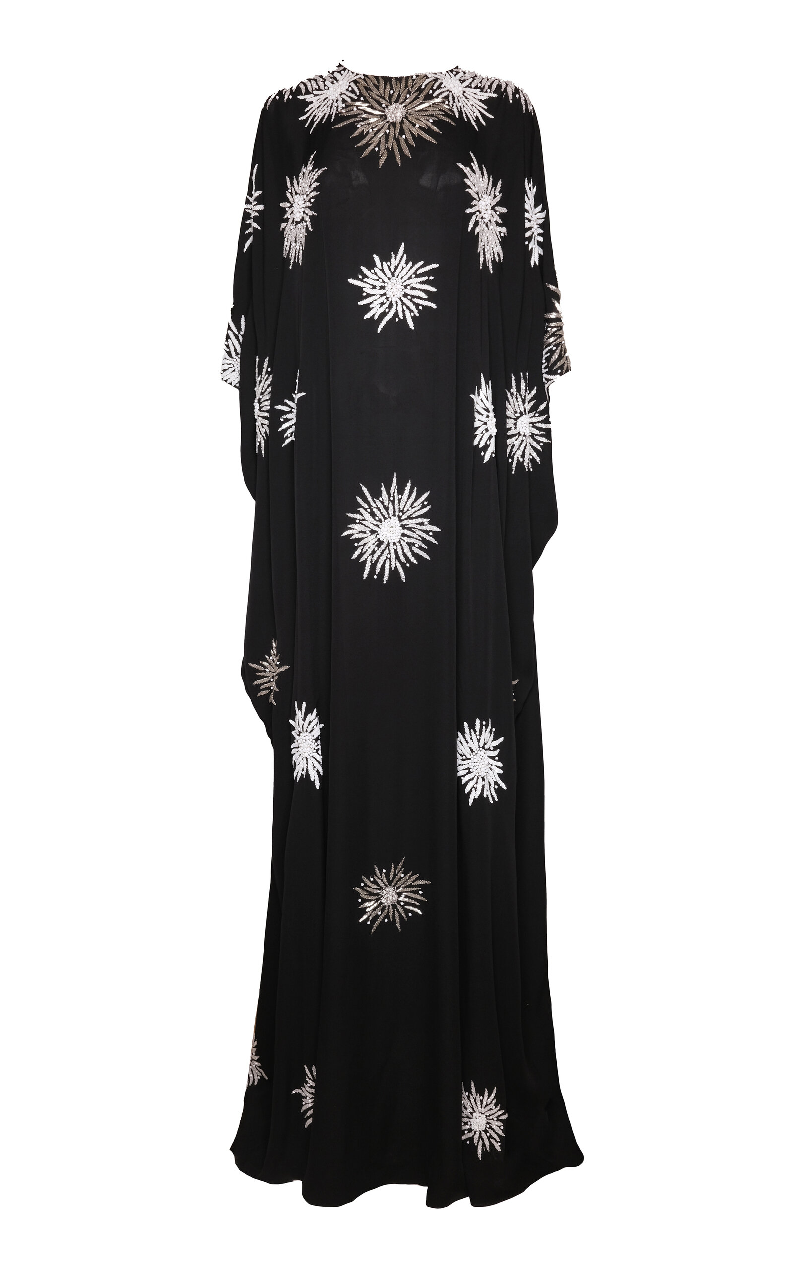 Naeem Khan Embellished Crew Neck Caftan