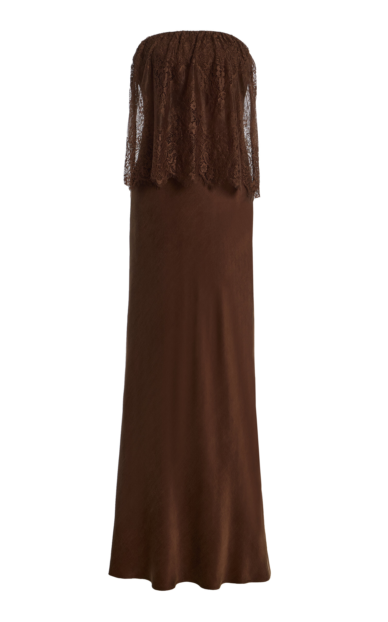 Third Form Visions Lace Strapless Maxi Dress | Chocolate In Brown