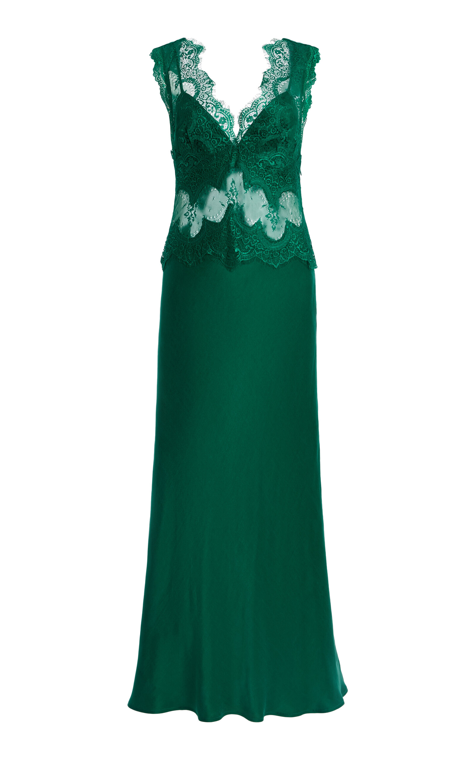 Third Form Exclusive Visions Lace-Inset Satin Midi Dress