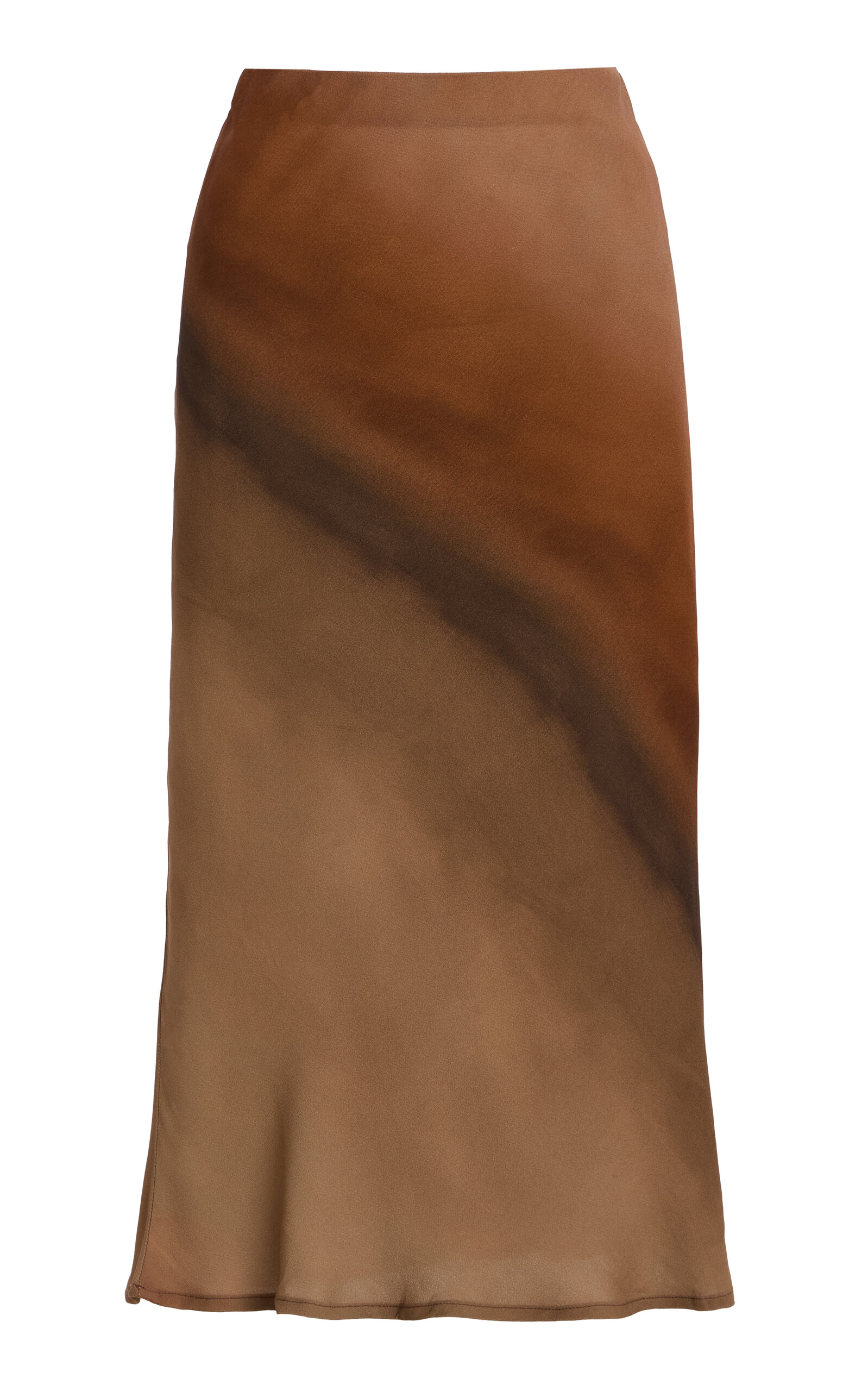Anemos The Rey Bias-cut Ombré Midi Skirt In Brown