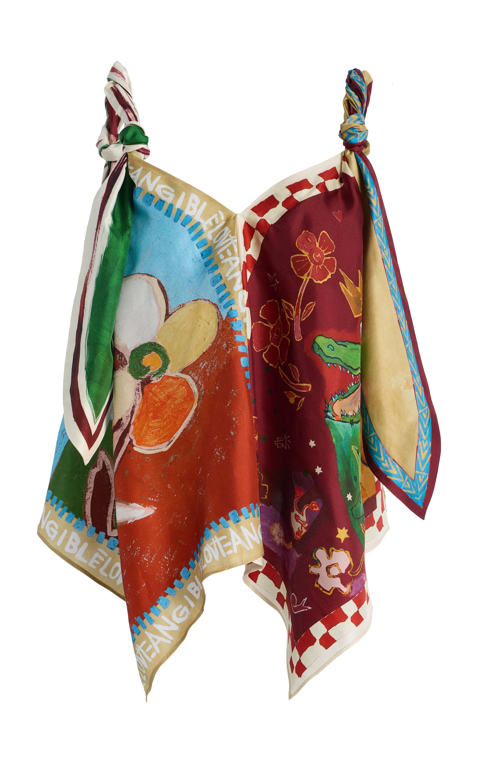 Alemais Alémais Mlak Printed Silk-twill Scarf Top In Multi