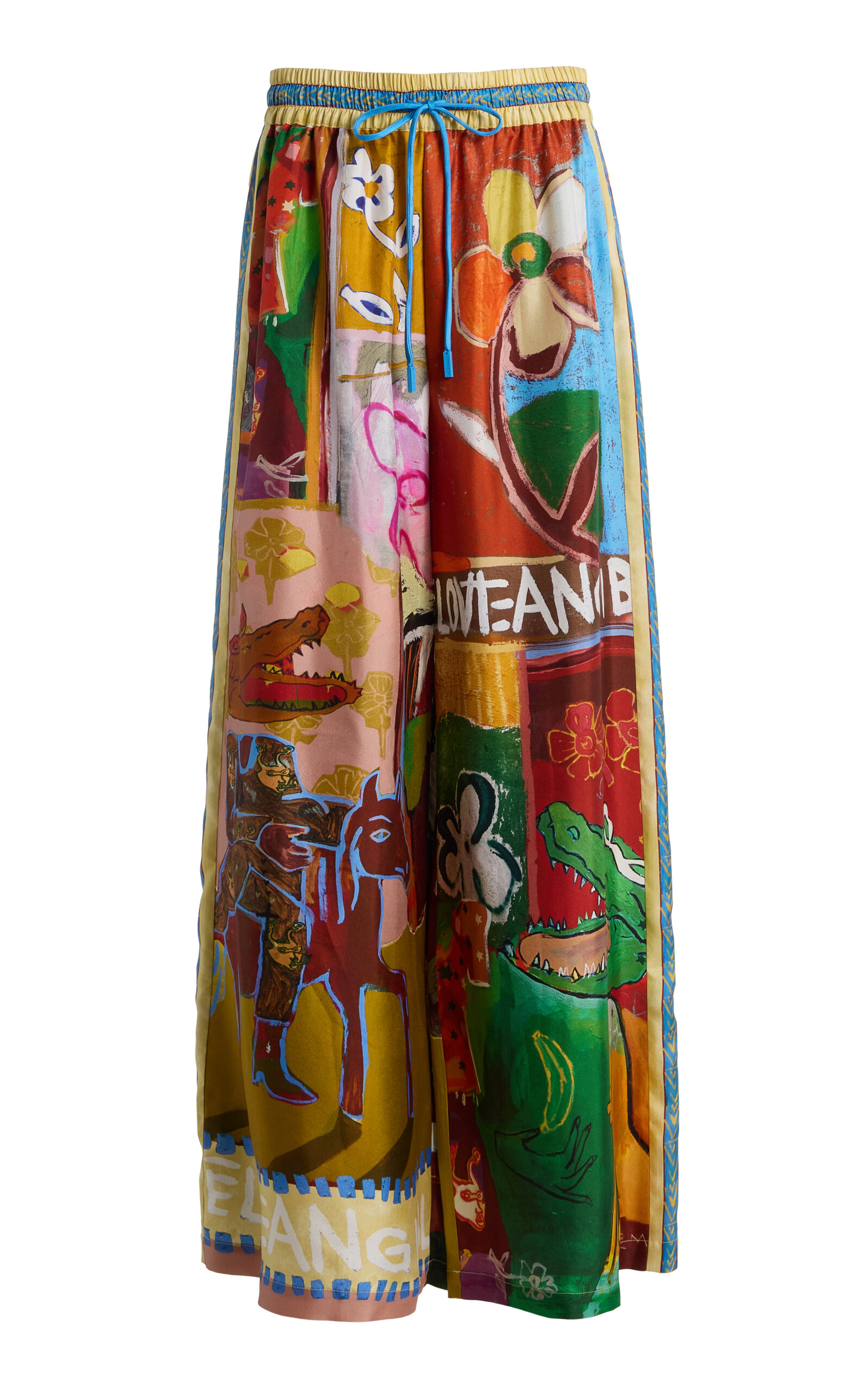 Alemais Alémais Mlak Printed Silk-twill Pants In Multi