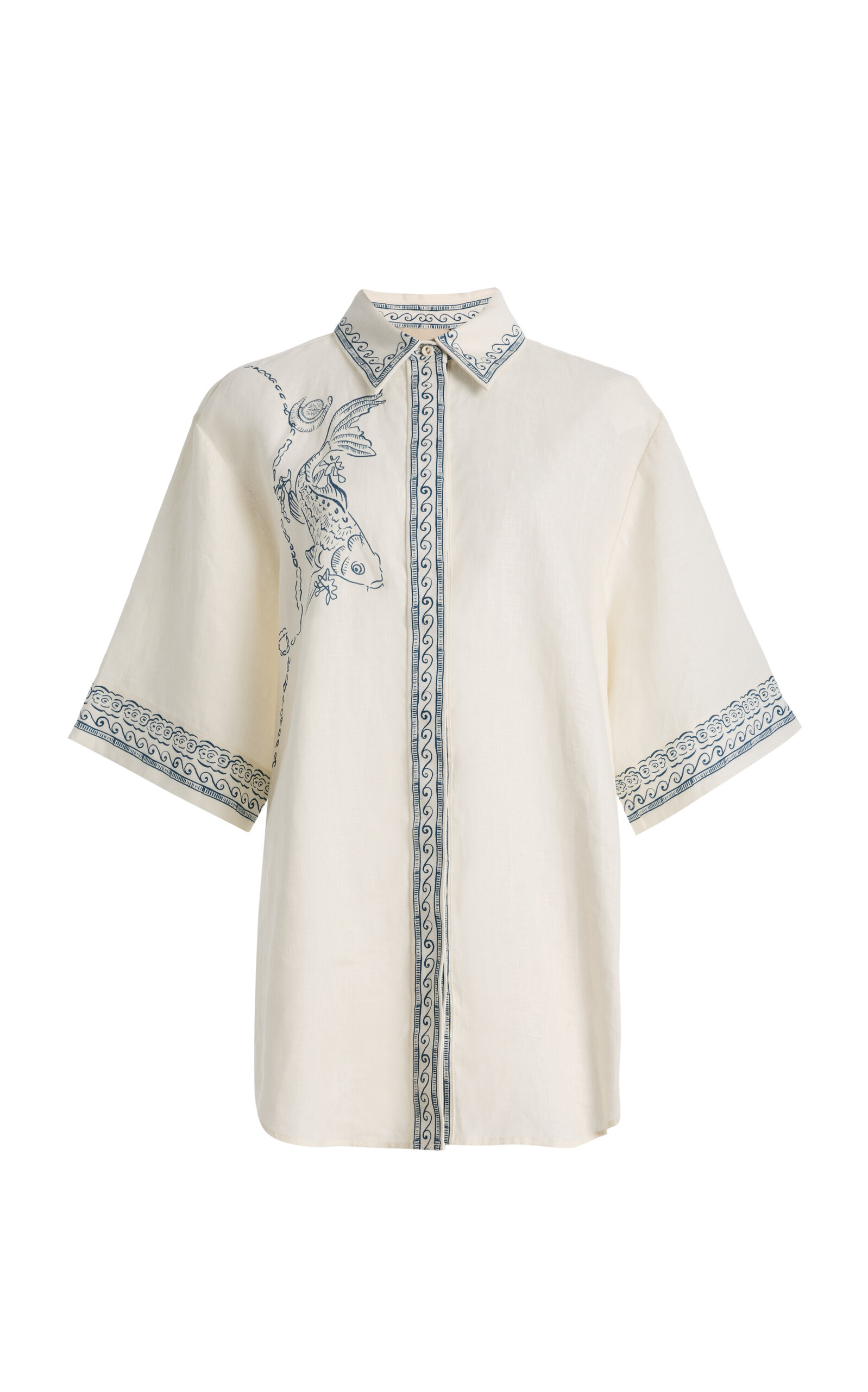 ALÉMAIS Lucky Printed Linen Shirt