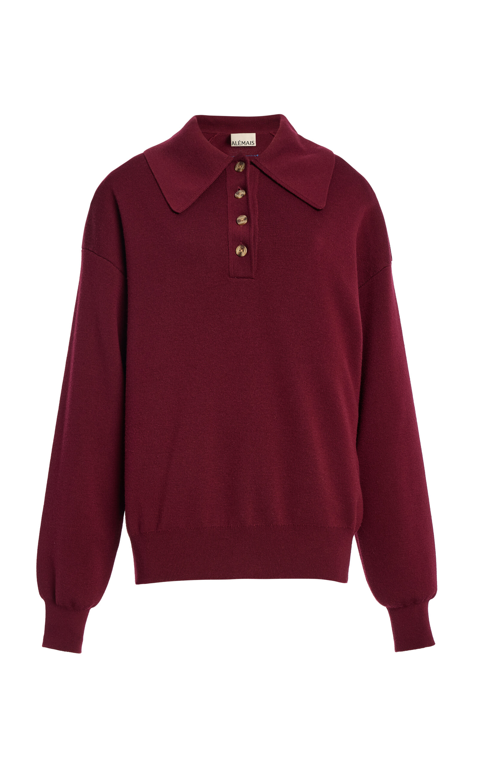 ALÉMAIS - Claudia Knit Polo Sweater - Purple - S - Moda Operandi