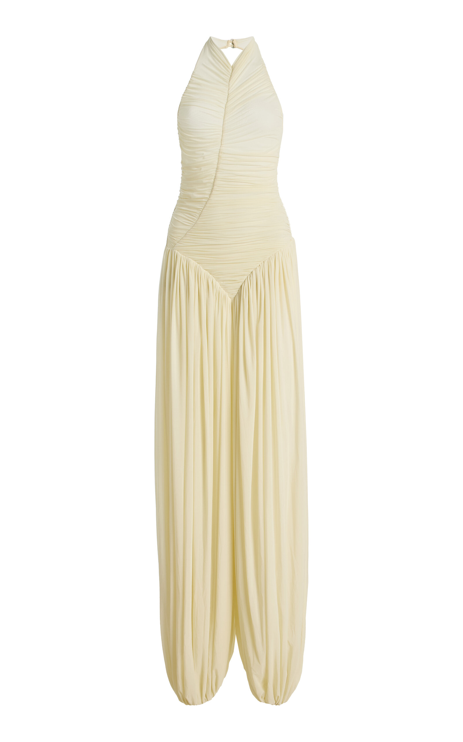 Maygel Coronel Solenne Ruched Jersey Jumpsuit