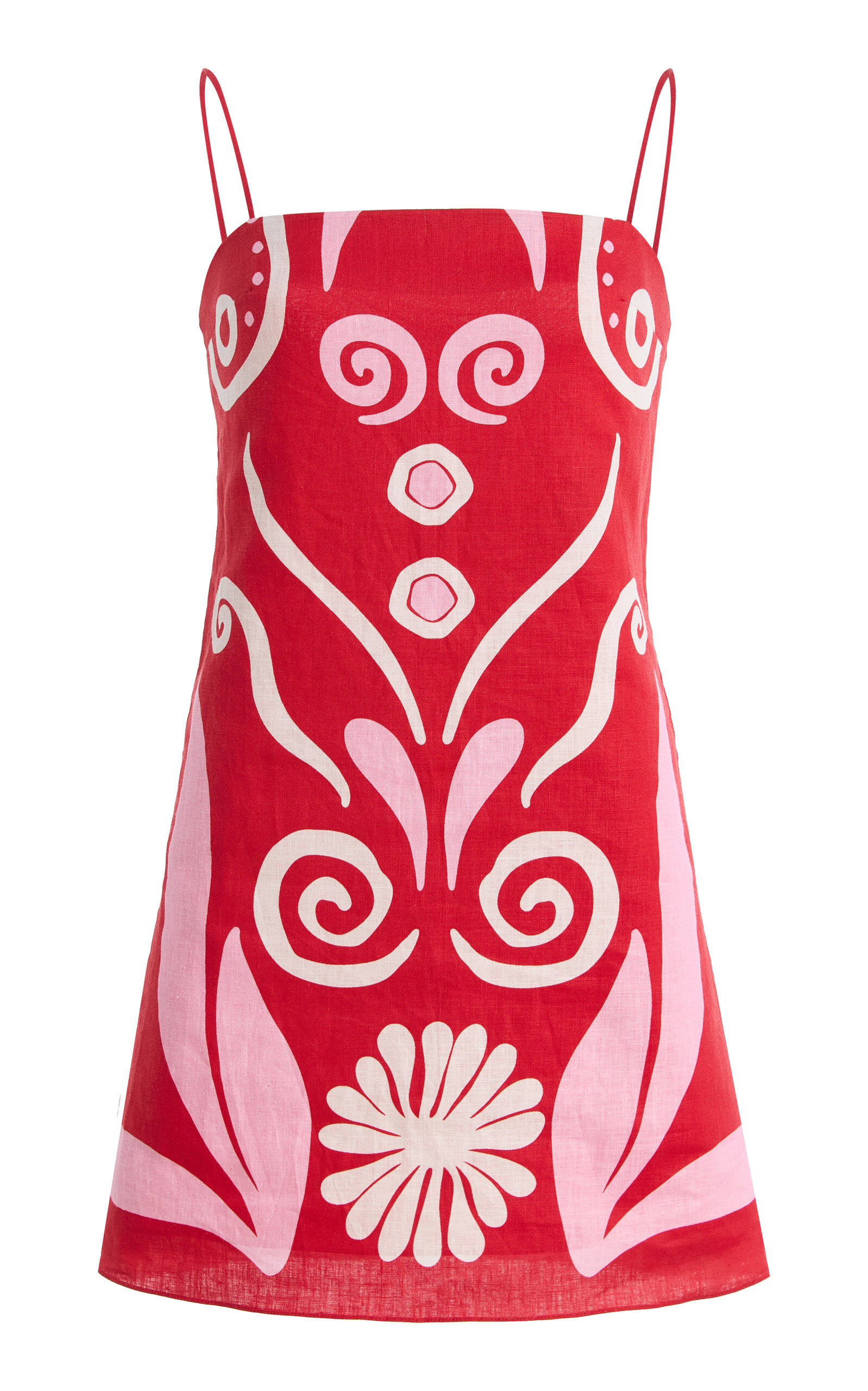 Cala de la Cruz Ancona Printed Linen Mini Dress