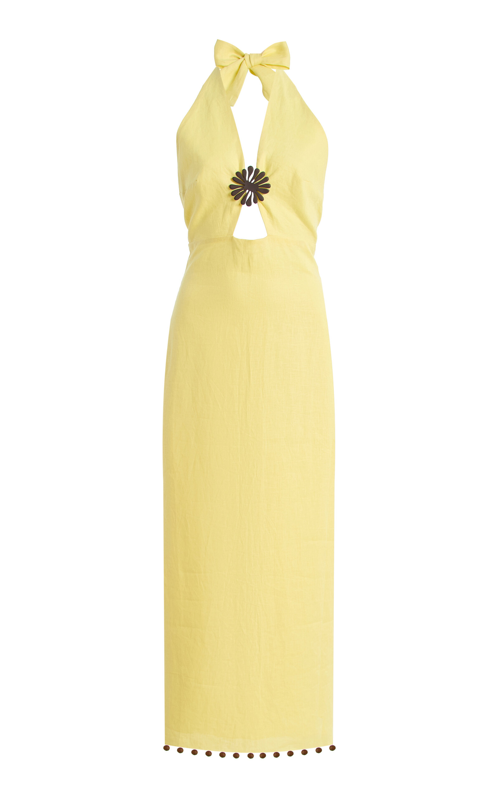 Cala de la Cruz Orly Embellished Linen Maxi Dress - Moda Operandi