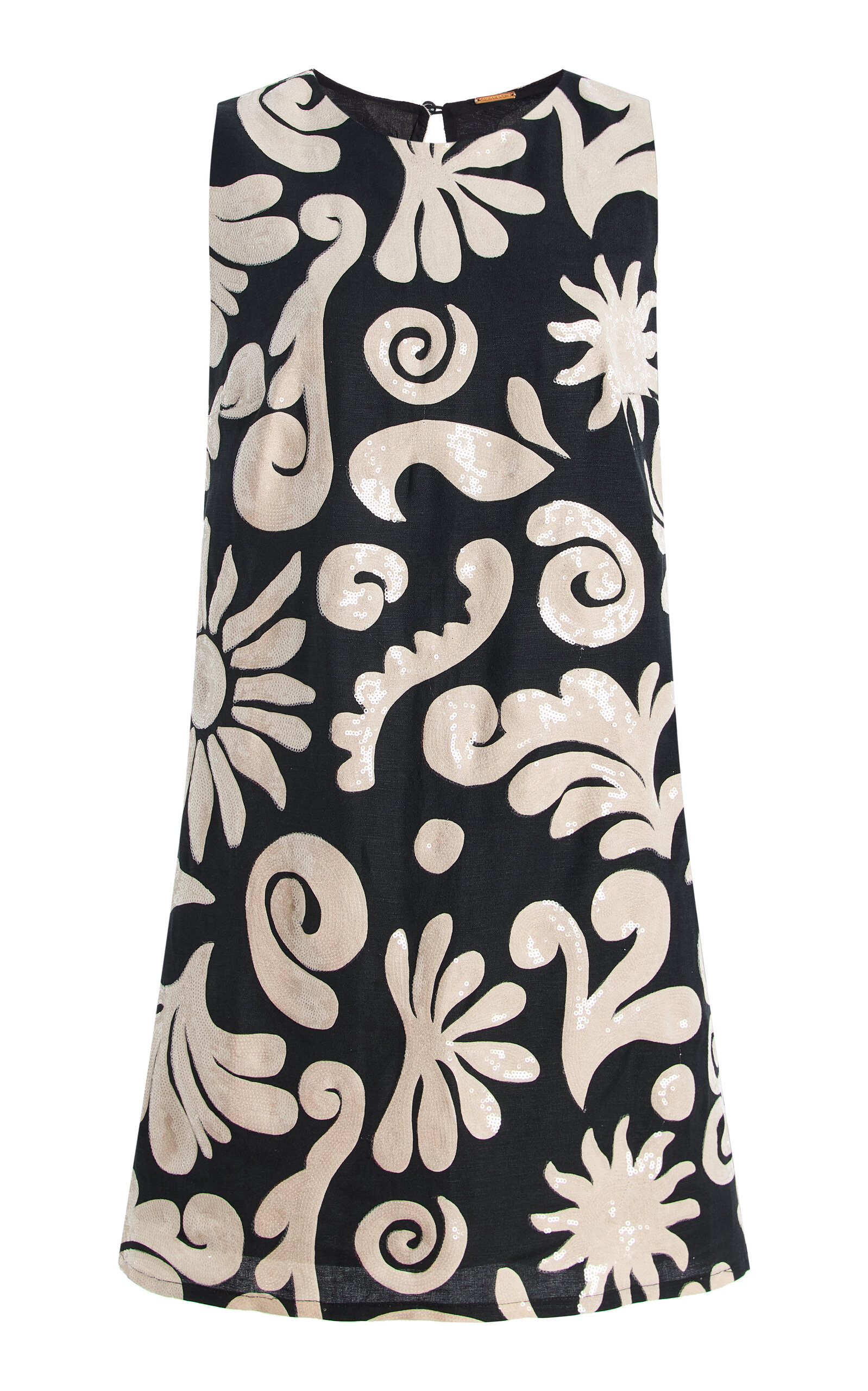 Cala de la Cruz Loren Sequined Linen Mini Dress