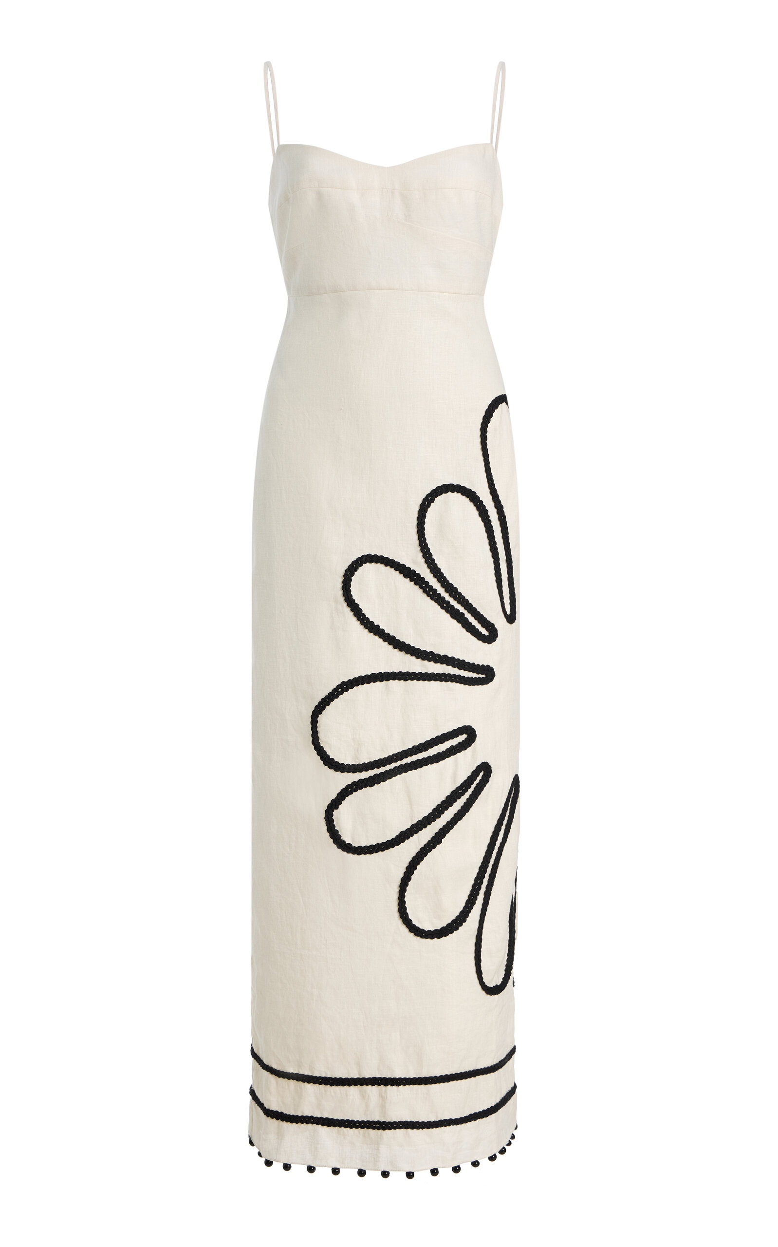 Cala de la Cruz Exclusive Paloma Embroidered Linen Midi Dress