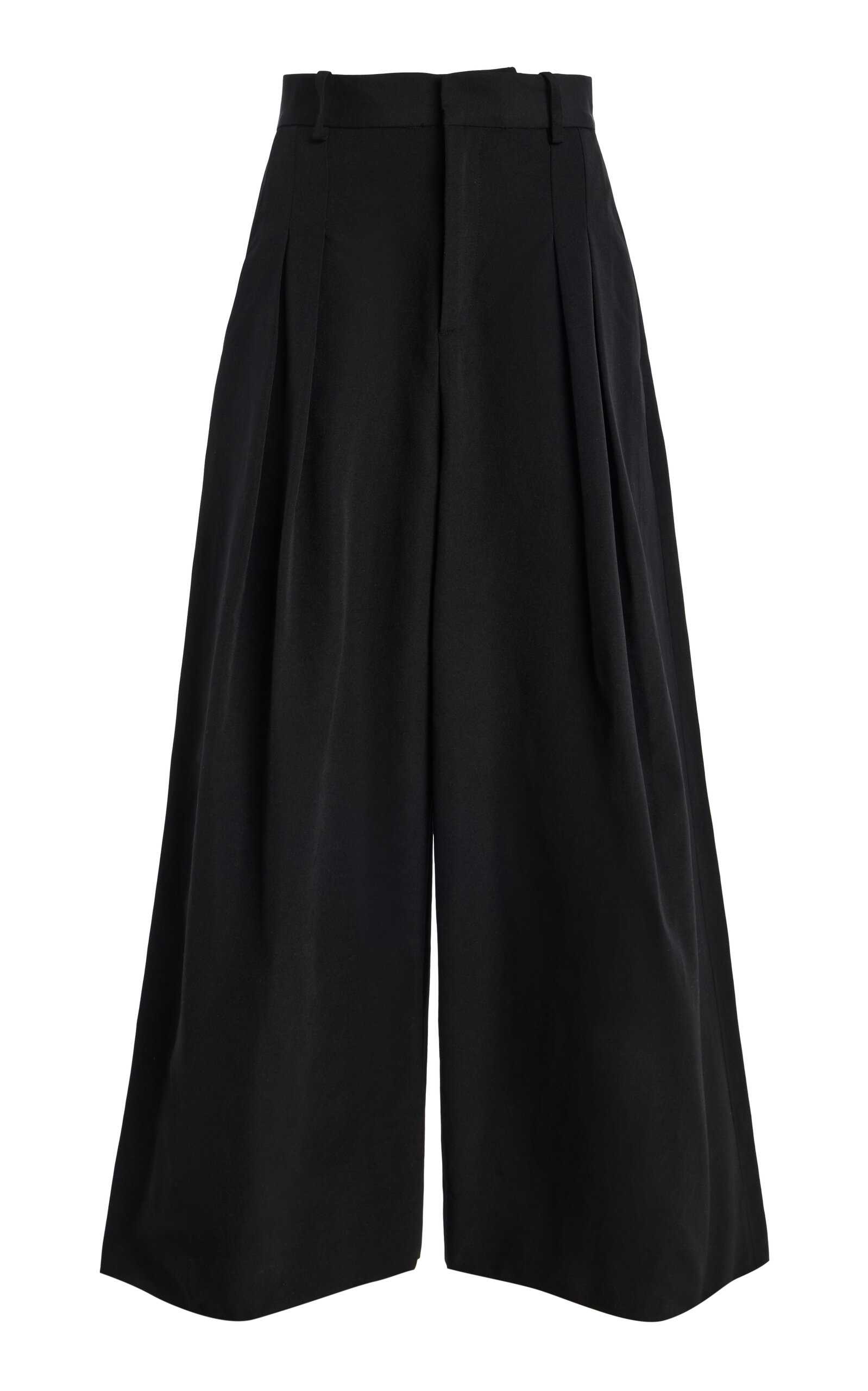 Rosie Assoulin Pleated Wide Leg Cotton Pants