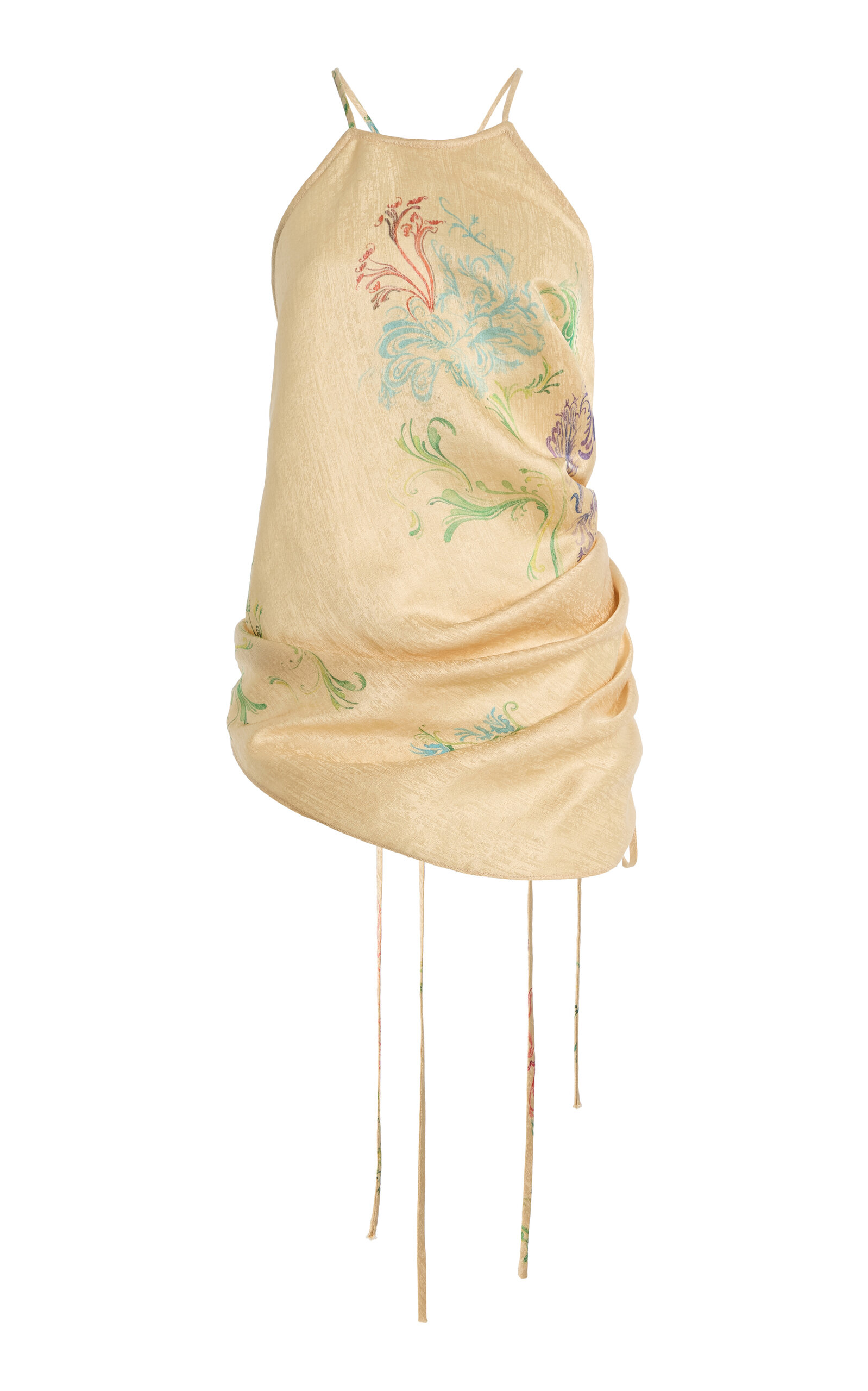 Rosie Assoulin Floral Draped Linen Top