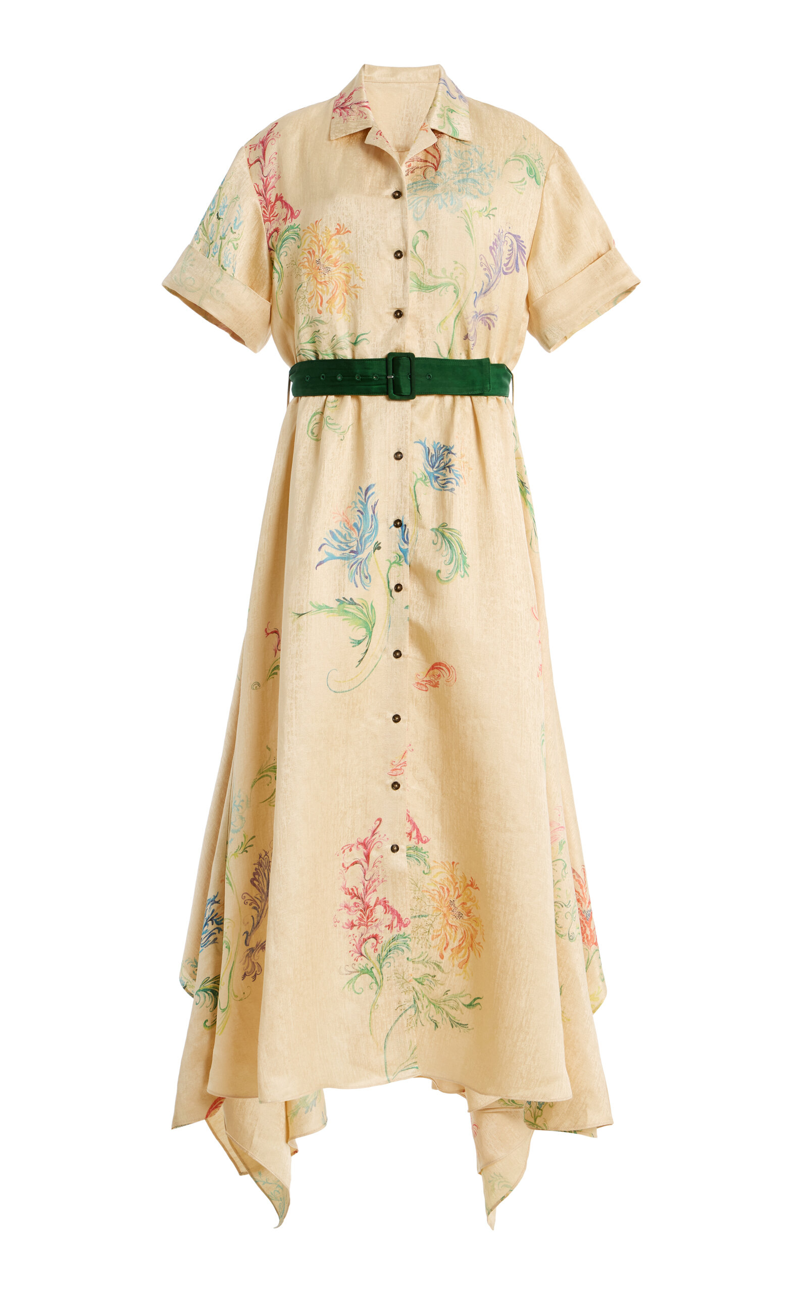 Rosie Assoulin Waiting for Godet Linen Dress