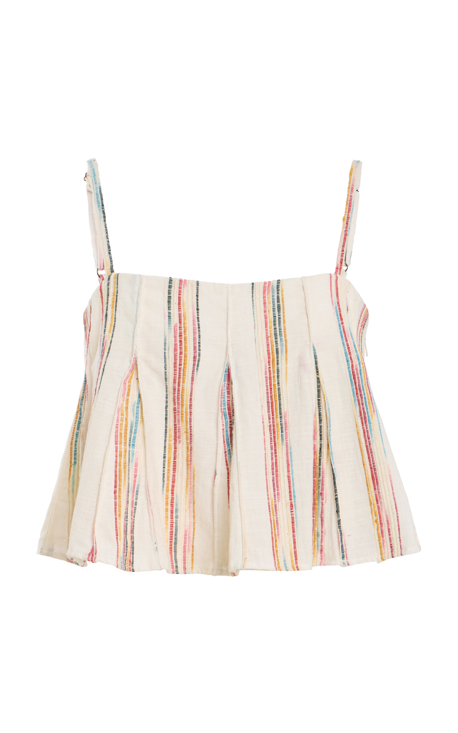 Rosie Assoulin Million Pleats Bandeau Silk Top