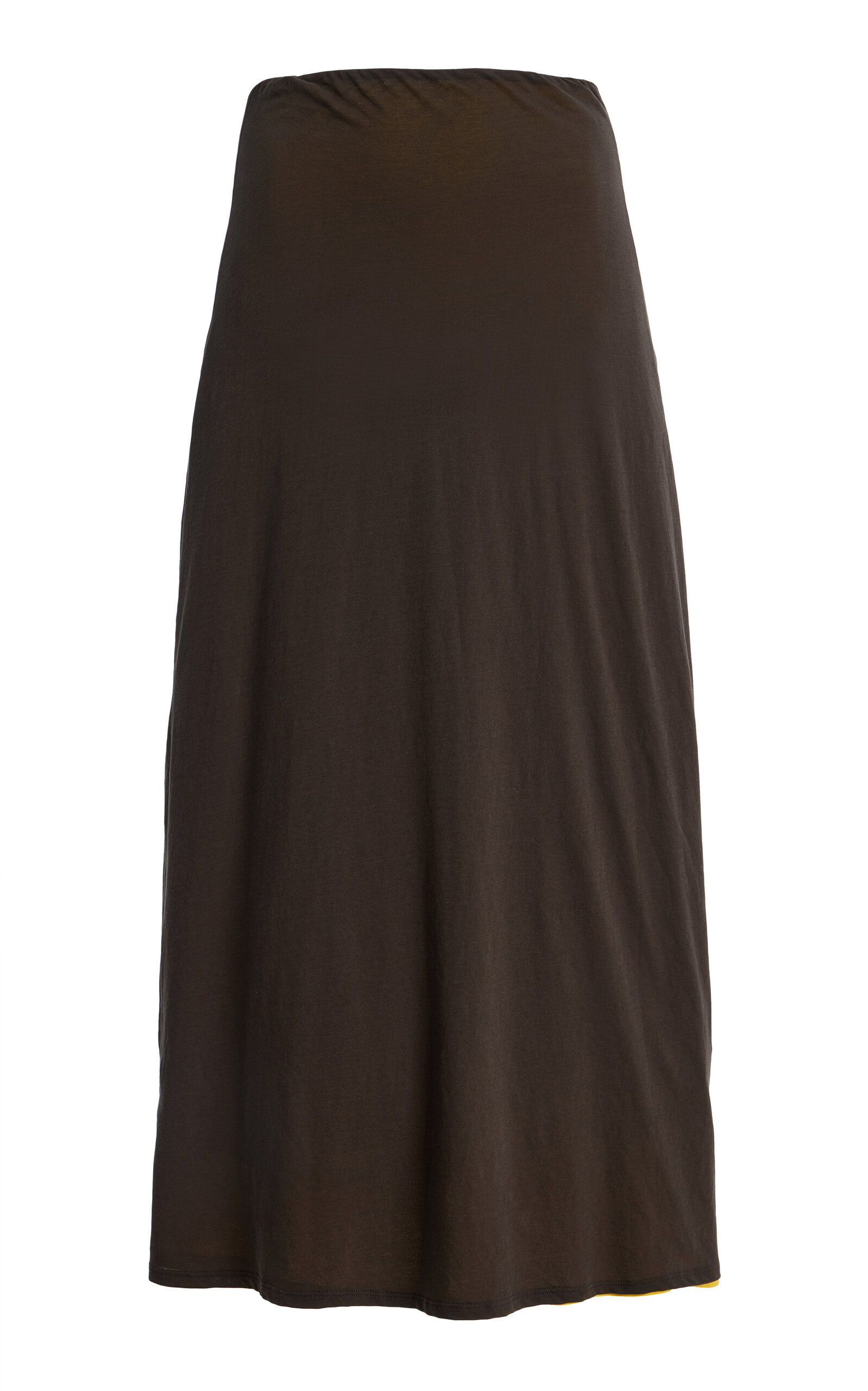 Leset Milo Reversible Cotton Midi Skirt In Brown