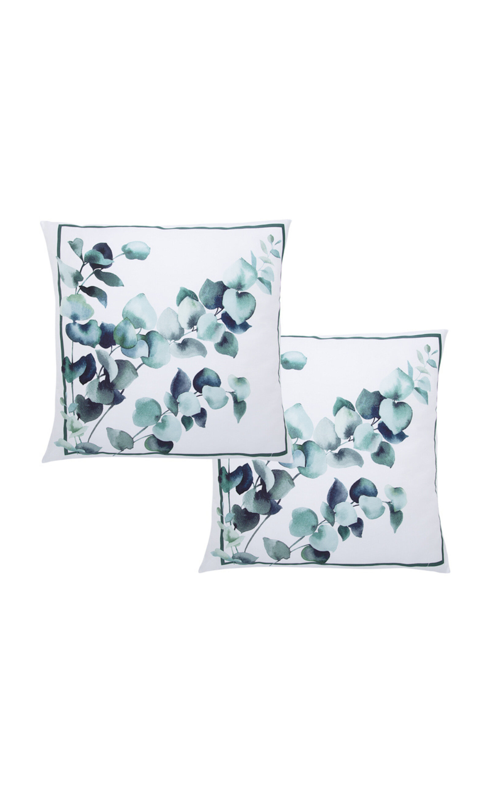 THE LINO Eucalyptus Square Shams; Set Of Two - Green