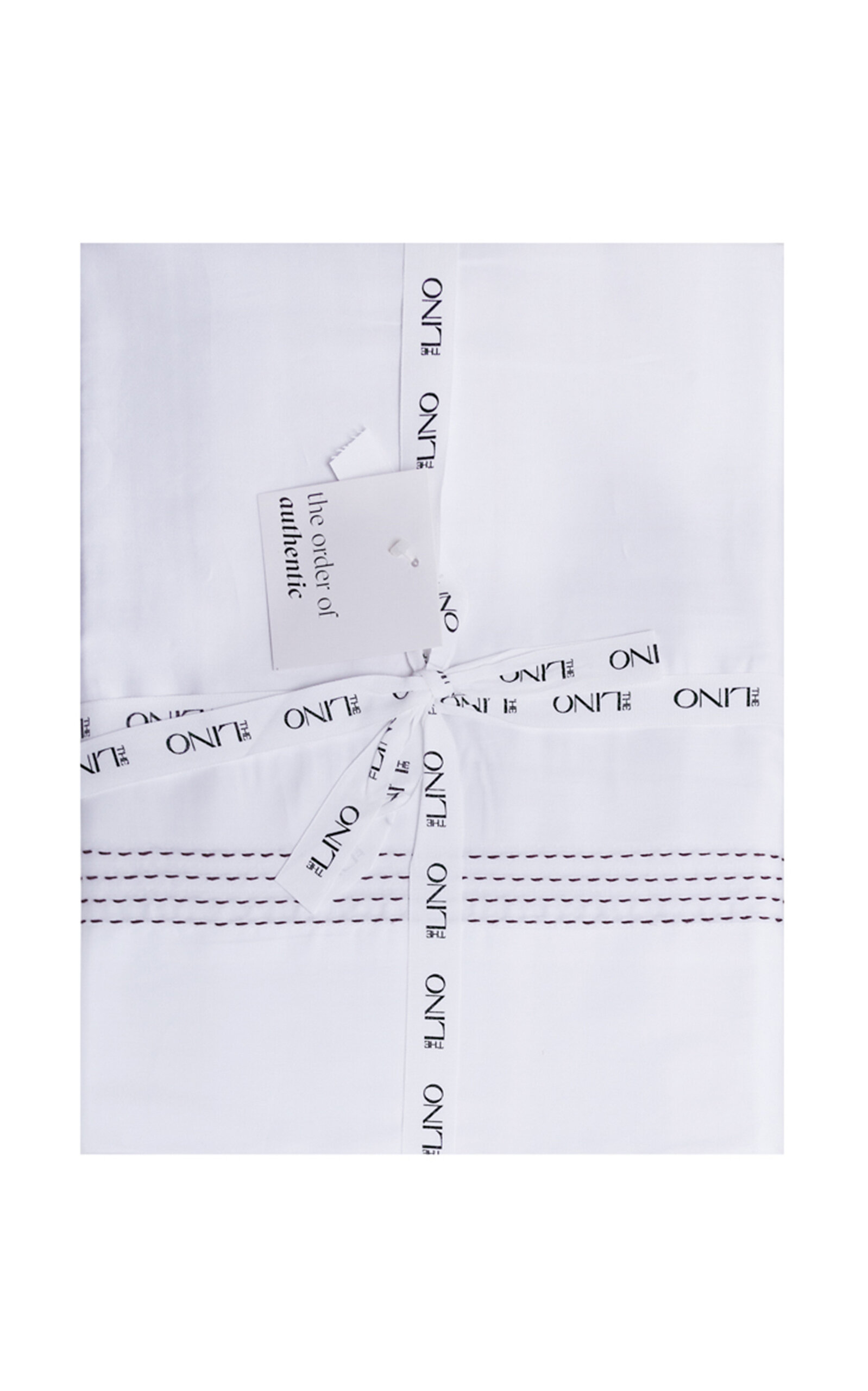 THE LINO Essential Embroidered Flat Sheet - Twin - Burgundy