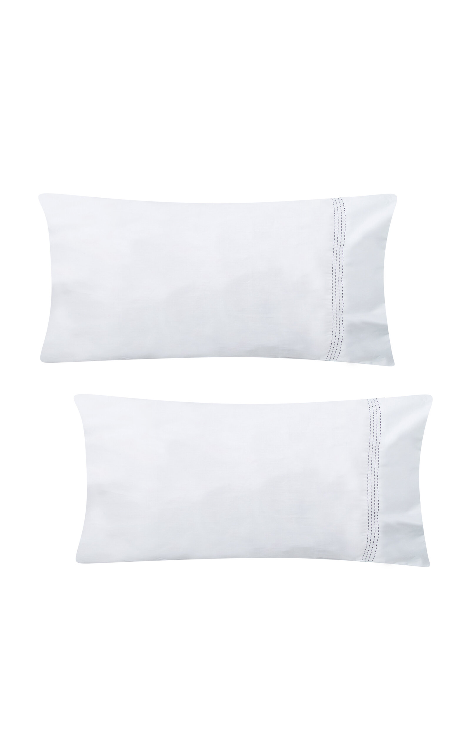 THE LINO Essential Embroidered Pillowcases; Set Of Two - Standard - Burgundy
