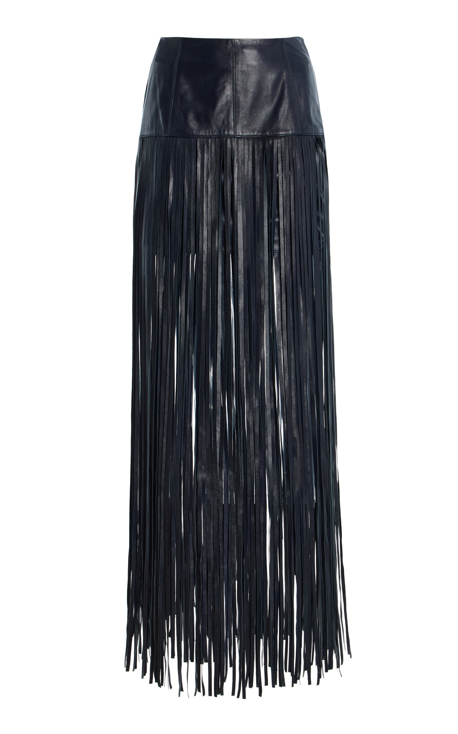 TWP Tangled Up + Blue High-Rise Leather Maxi Skirt