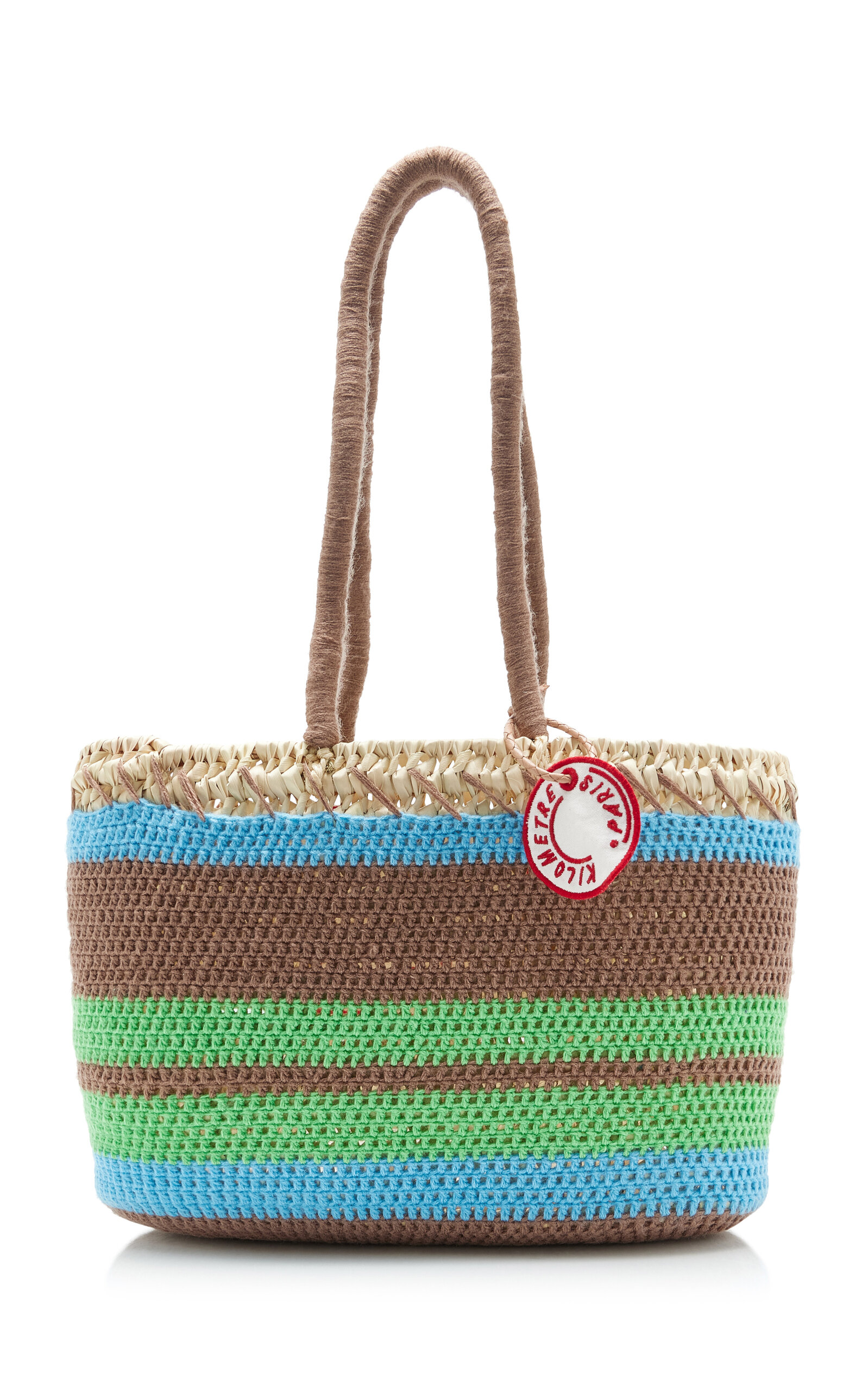 Kilometre Paris Exclusive La Isla Striped Raffia Tote Bag