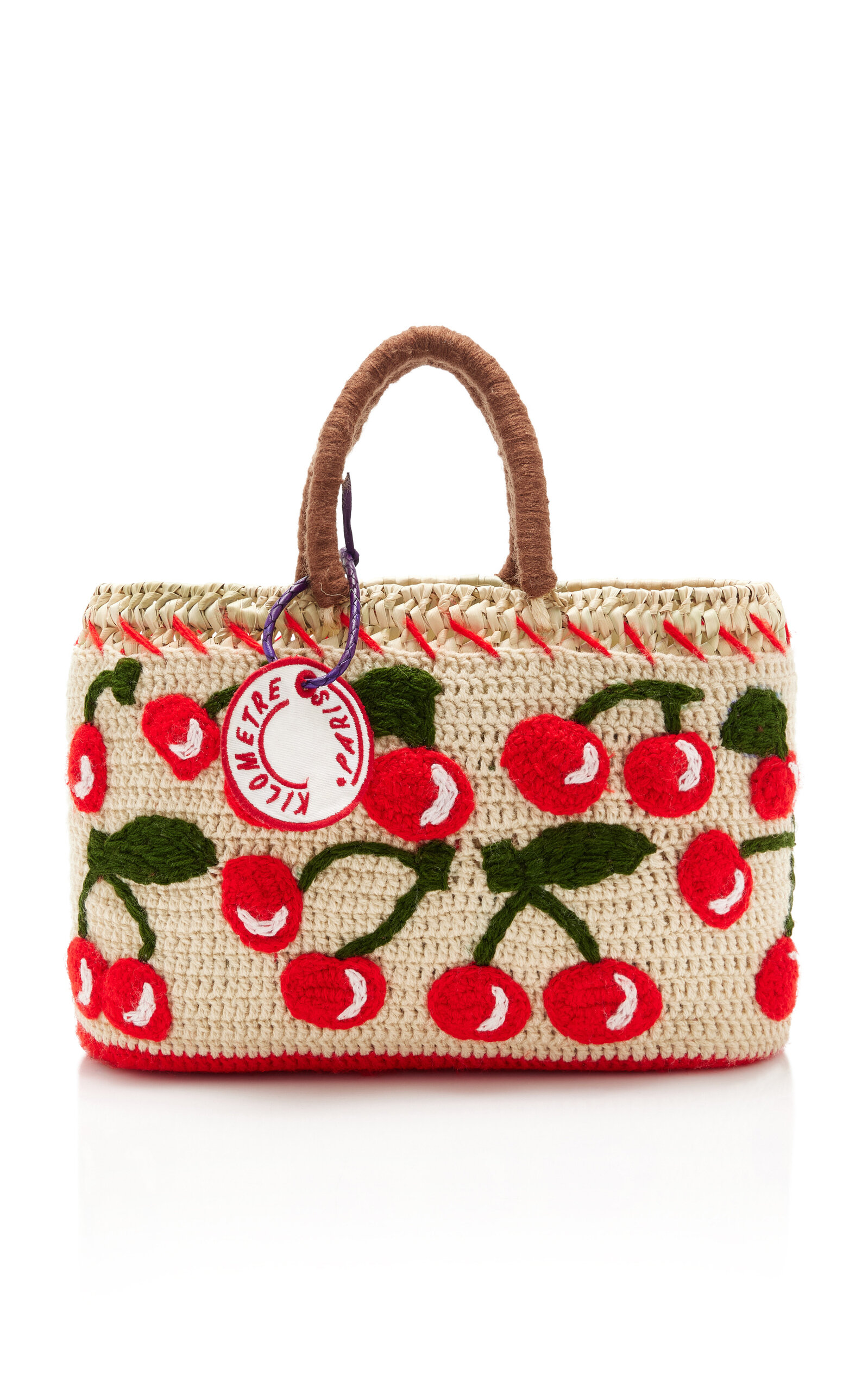 Kilometre Paris Exclusive La Isla Mon Cherry Raffia Tote Bag