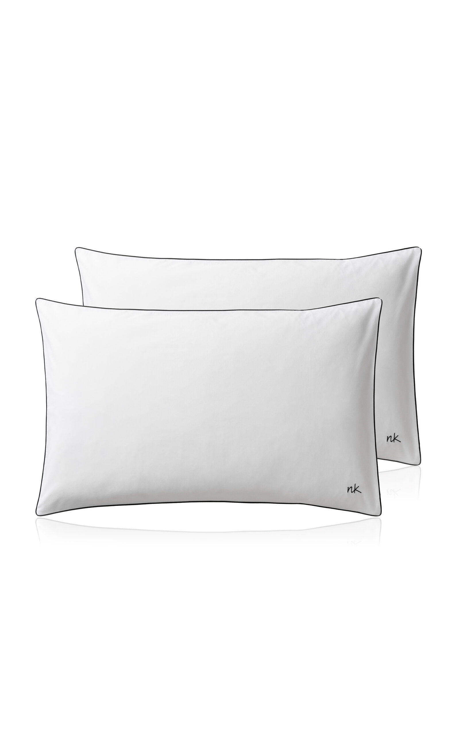 Nordic Knots Exclusive Set-Of-Two Percale Pillow Case - King - Black/white