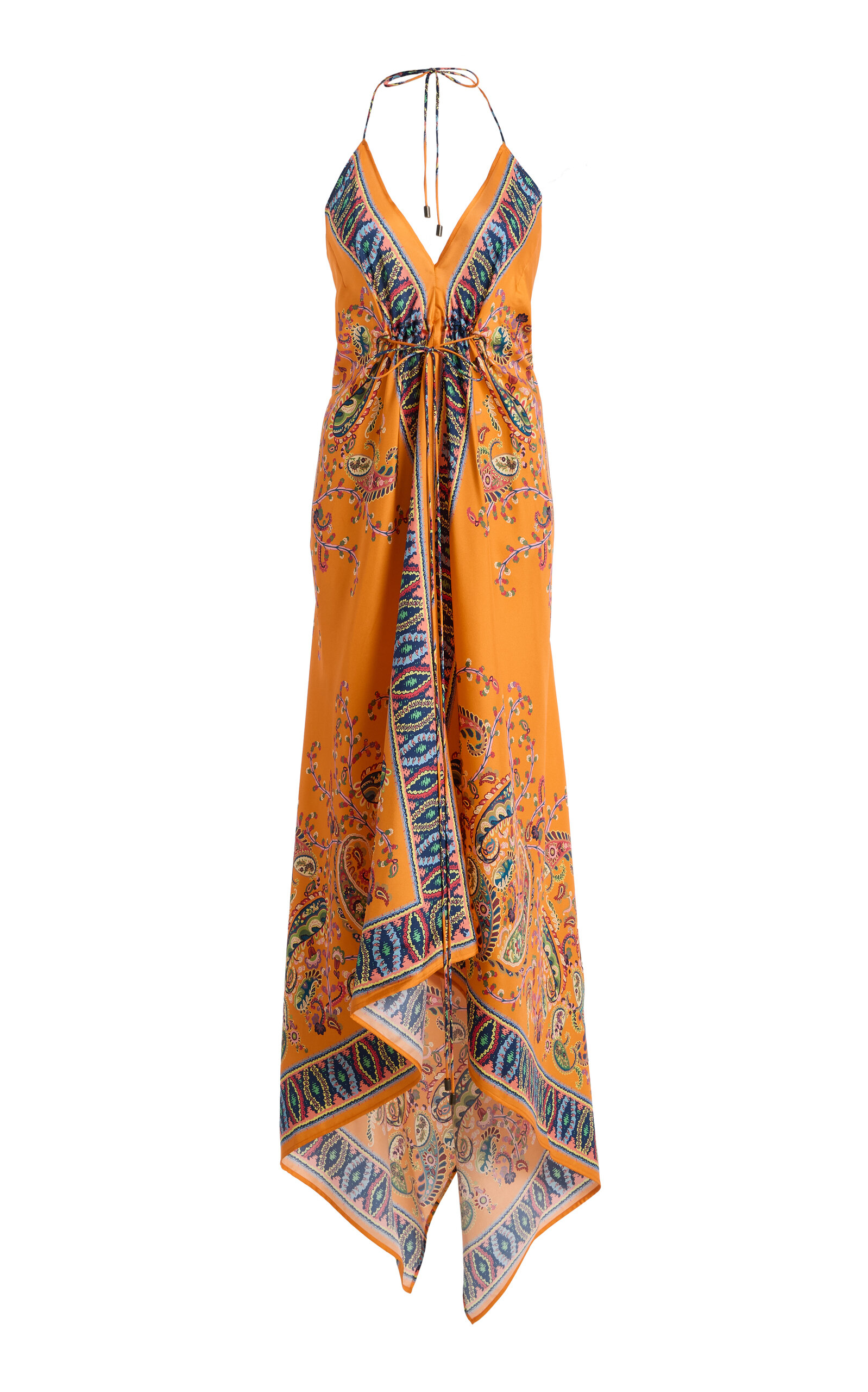 Etro Floral Paisley Silk Maxi Halter Dress - Women's Clothing