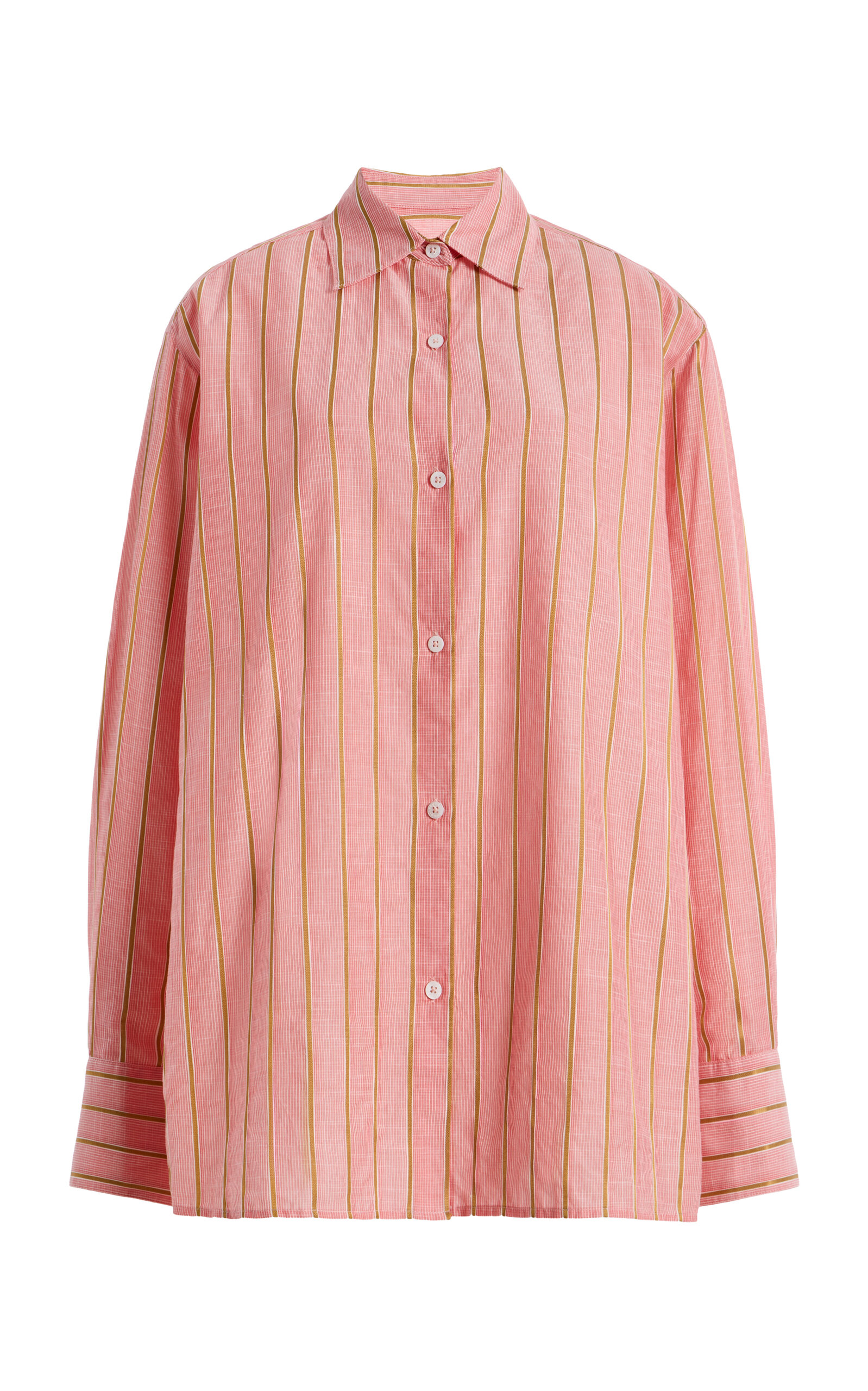 RENGGLI Stripe Boxy Long Sleeve Button Up