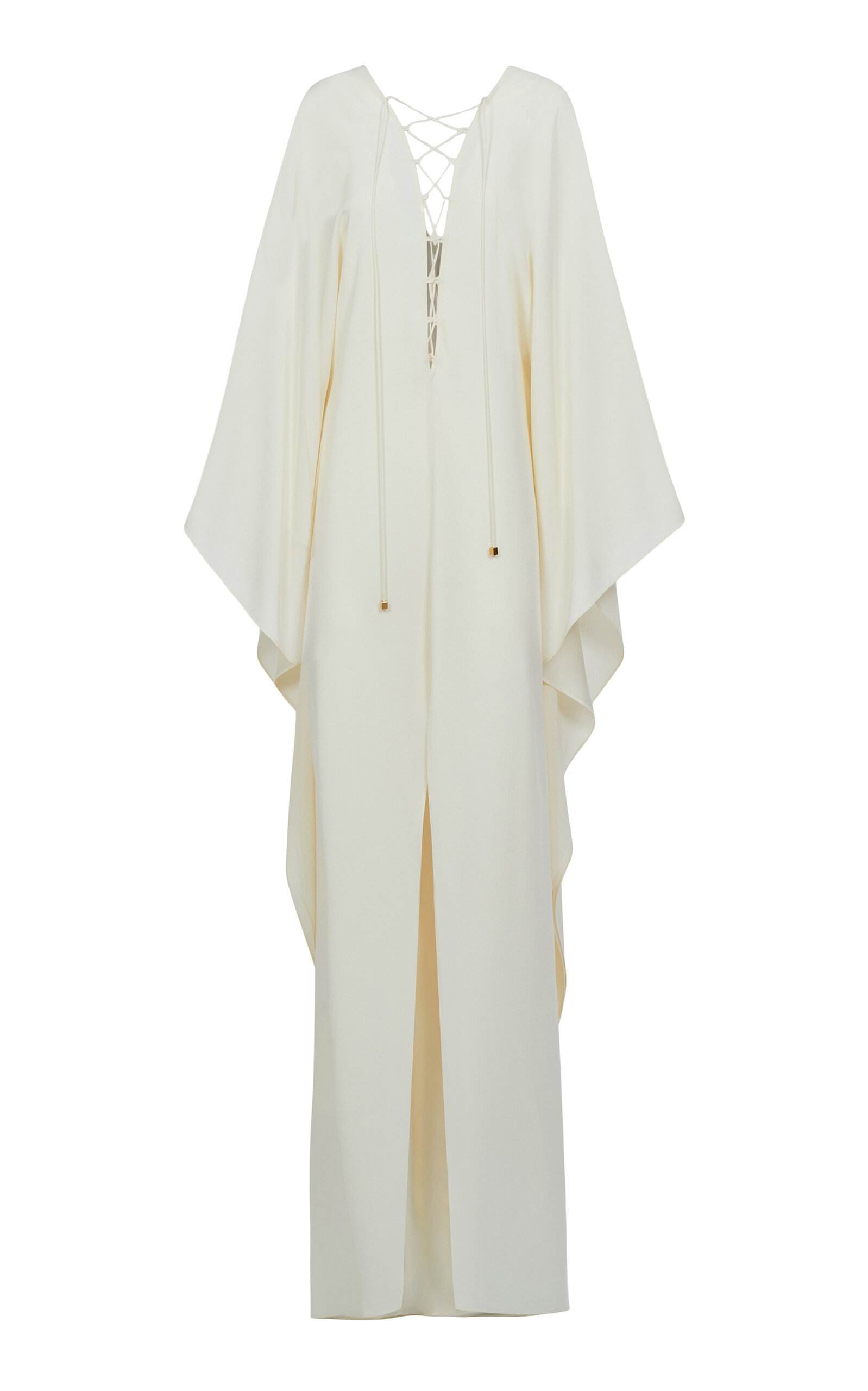 Taller Marmo Sahara Lace-Up Crepe Cady Caftan Dress