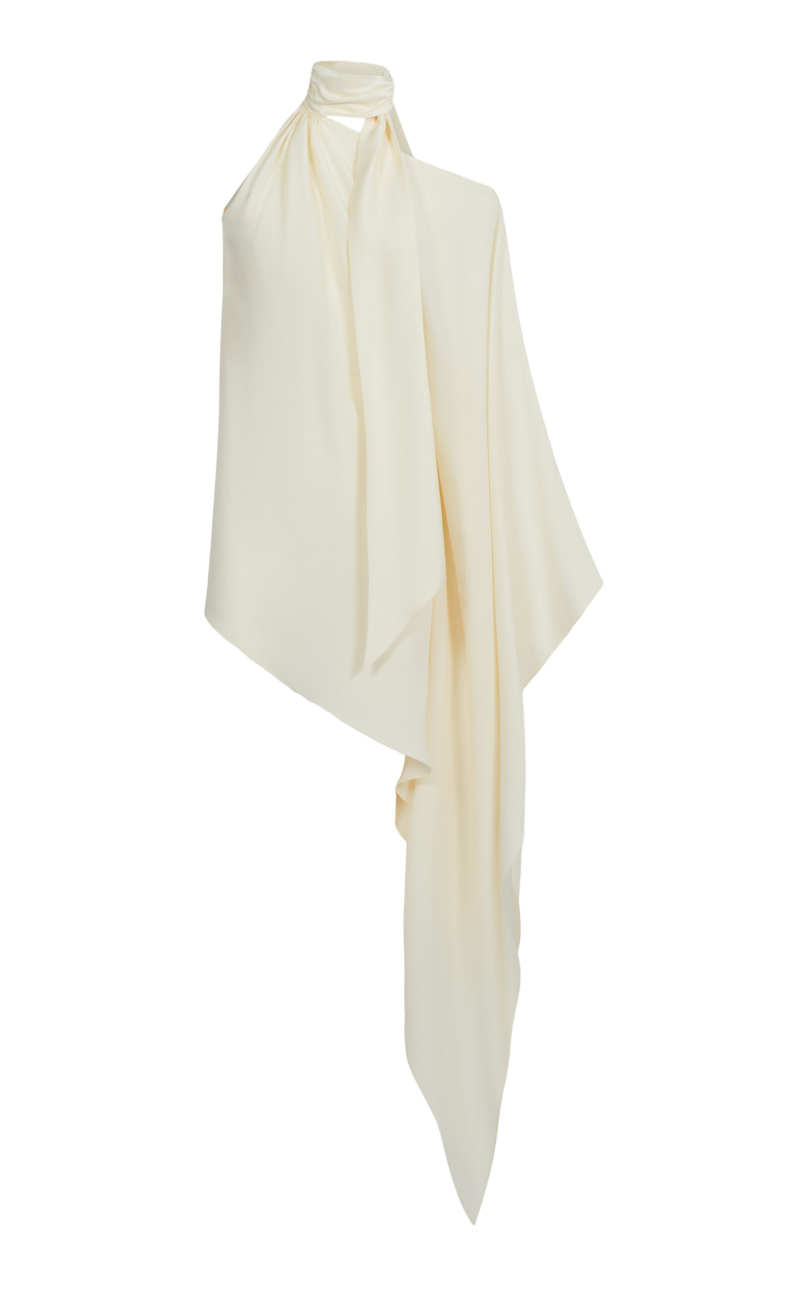 Taller Marmo Atlas Scarf-Neck Crepe Cady Mini Dress