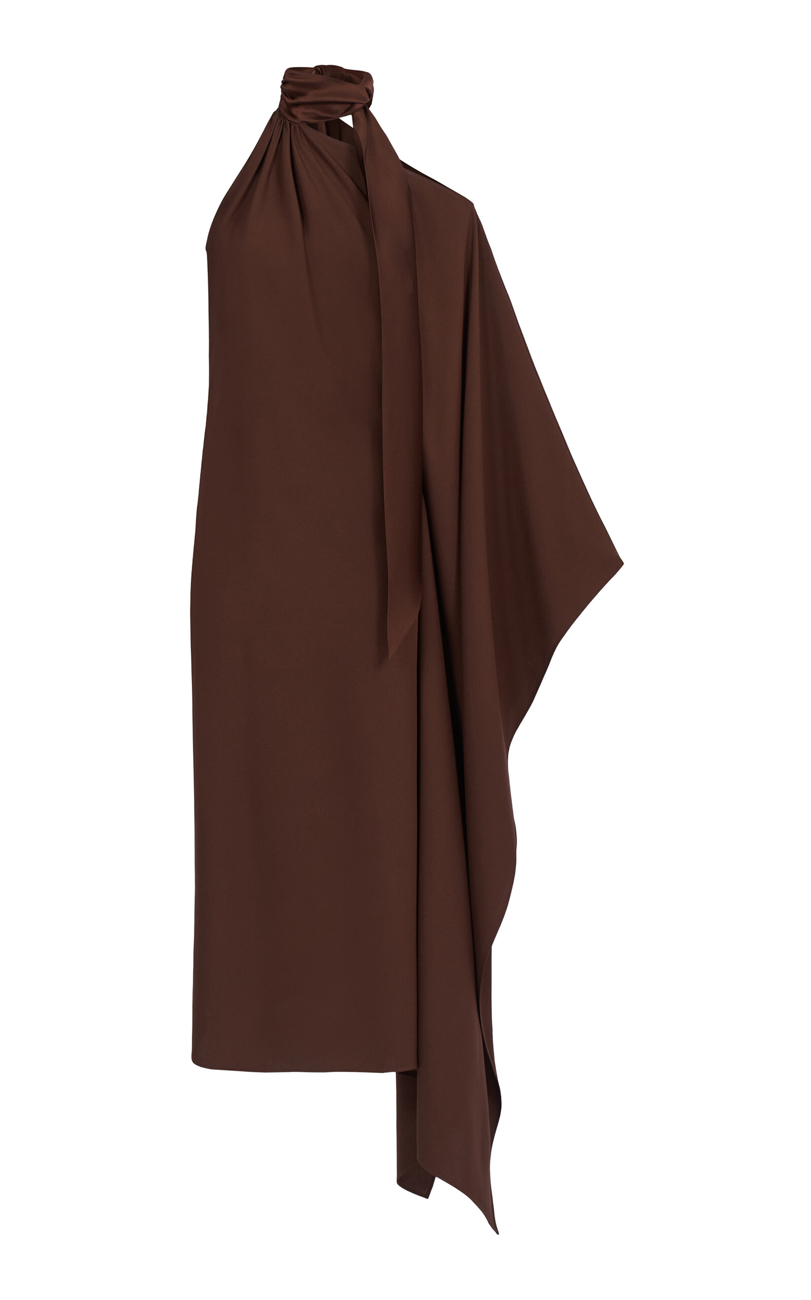 Taller Marmo Atlas Scarf-Neck Crepe Cady Midi Dress