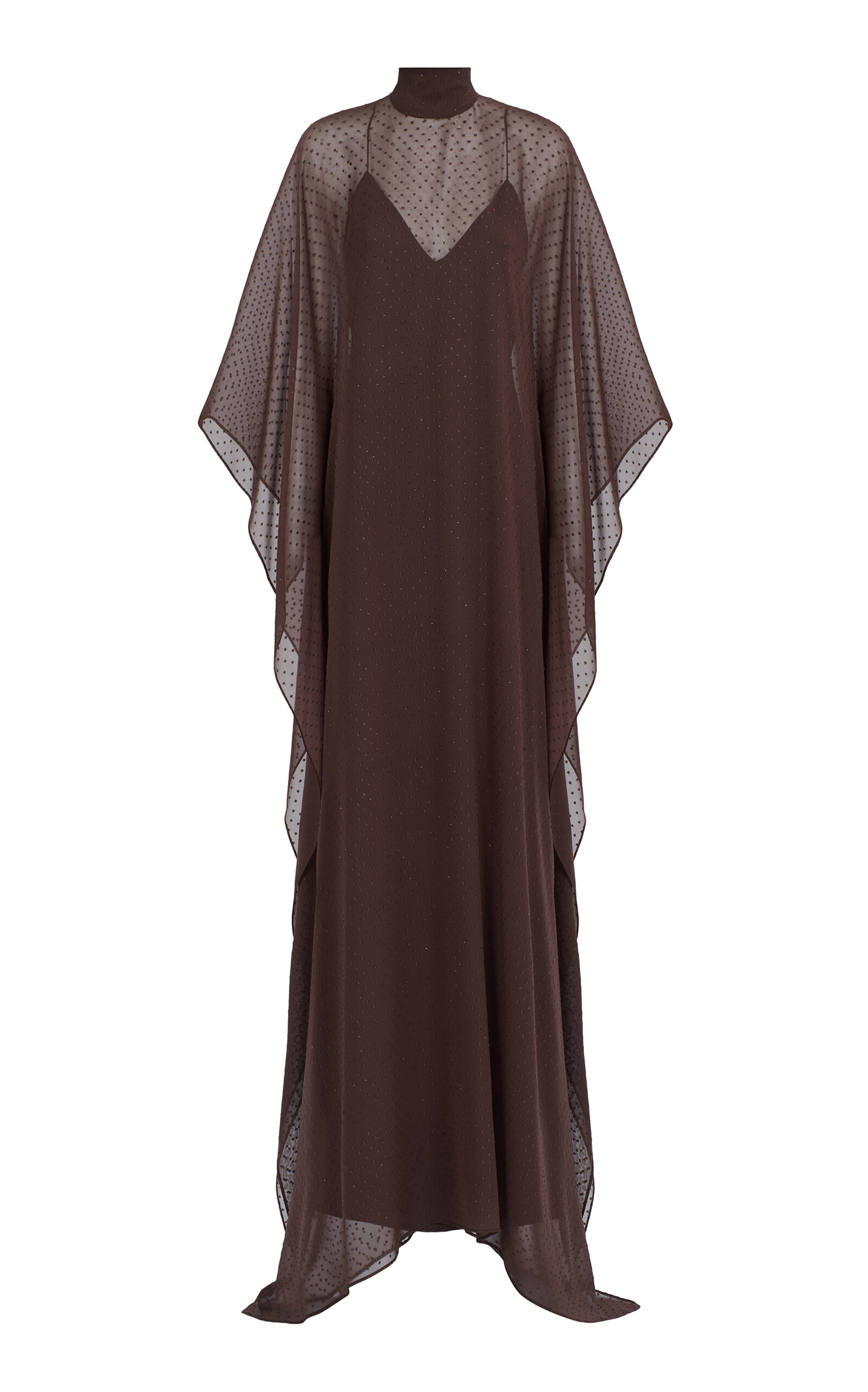 Taller Marmo Muscat Metallic Chiffon Caftan Dress