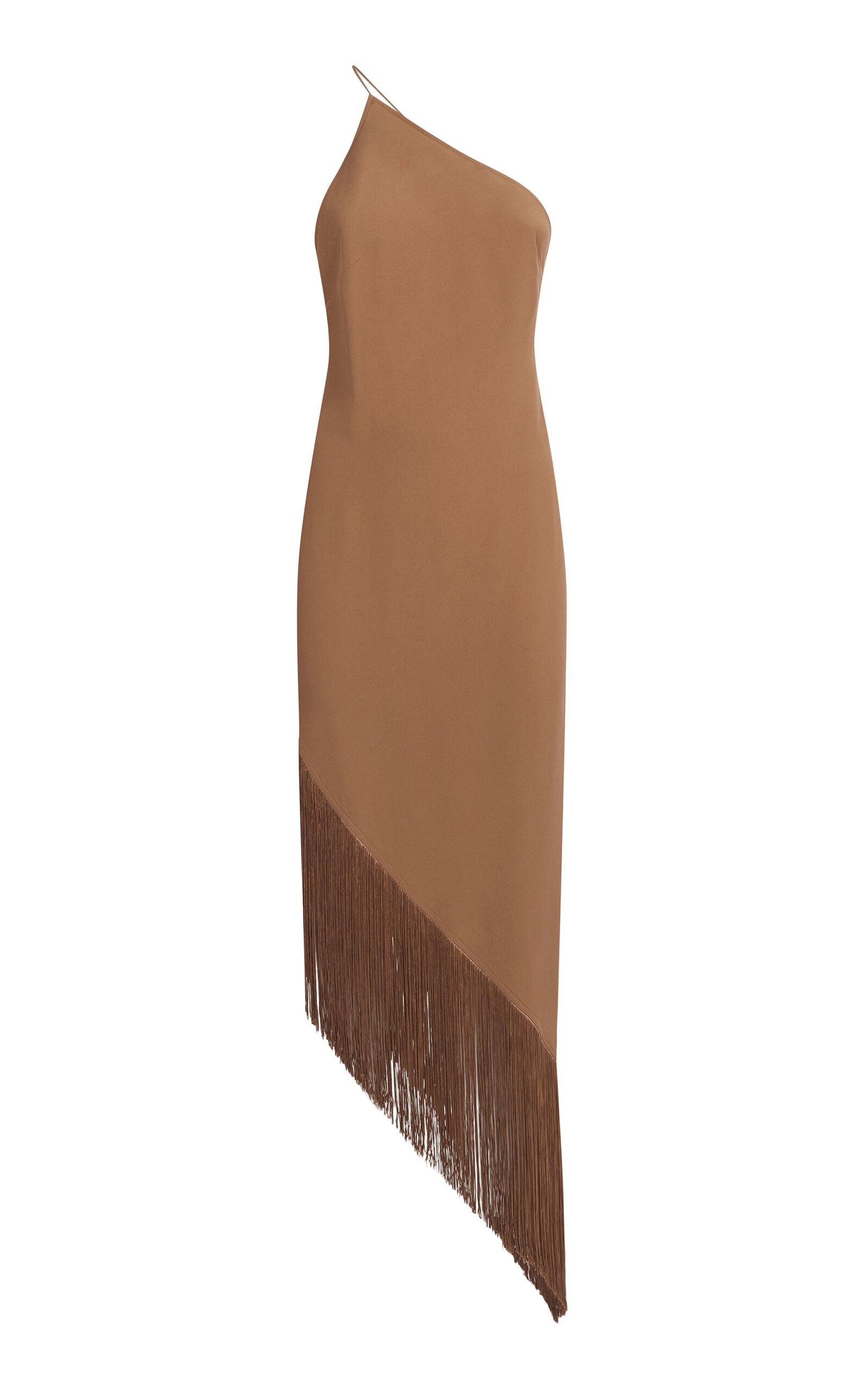 Taller Marmo Antelope Fringed Crepe Cady Midi Dress