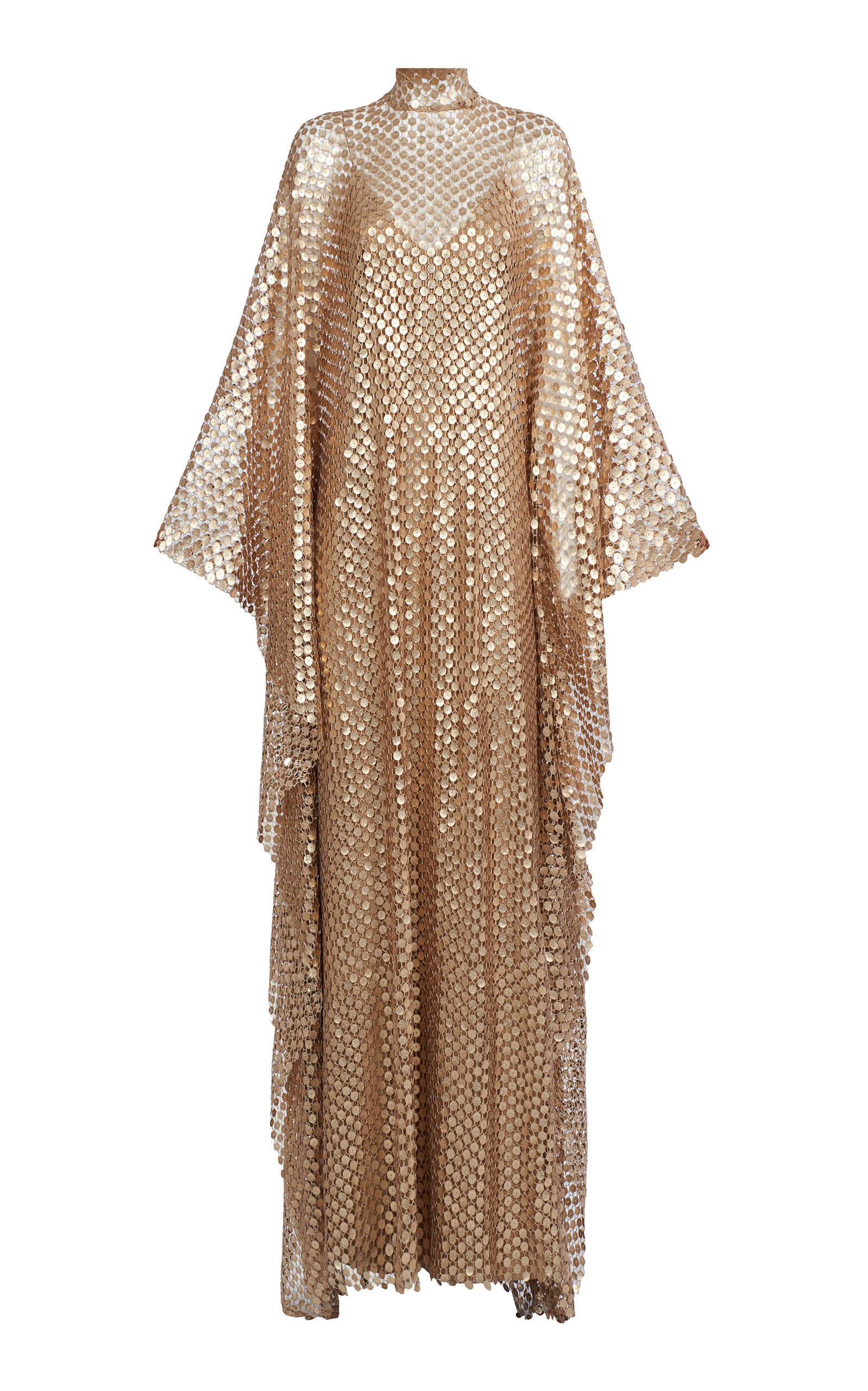 Taller Marmo Deserto Sequined Net Caftan Dress