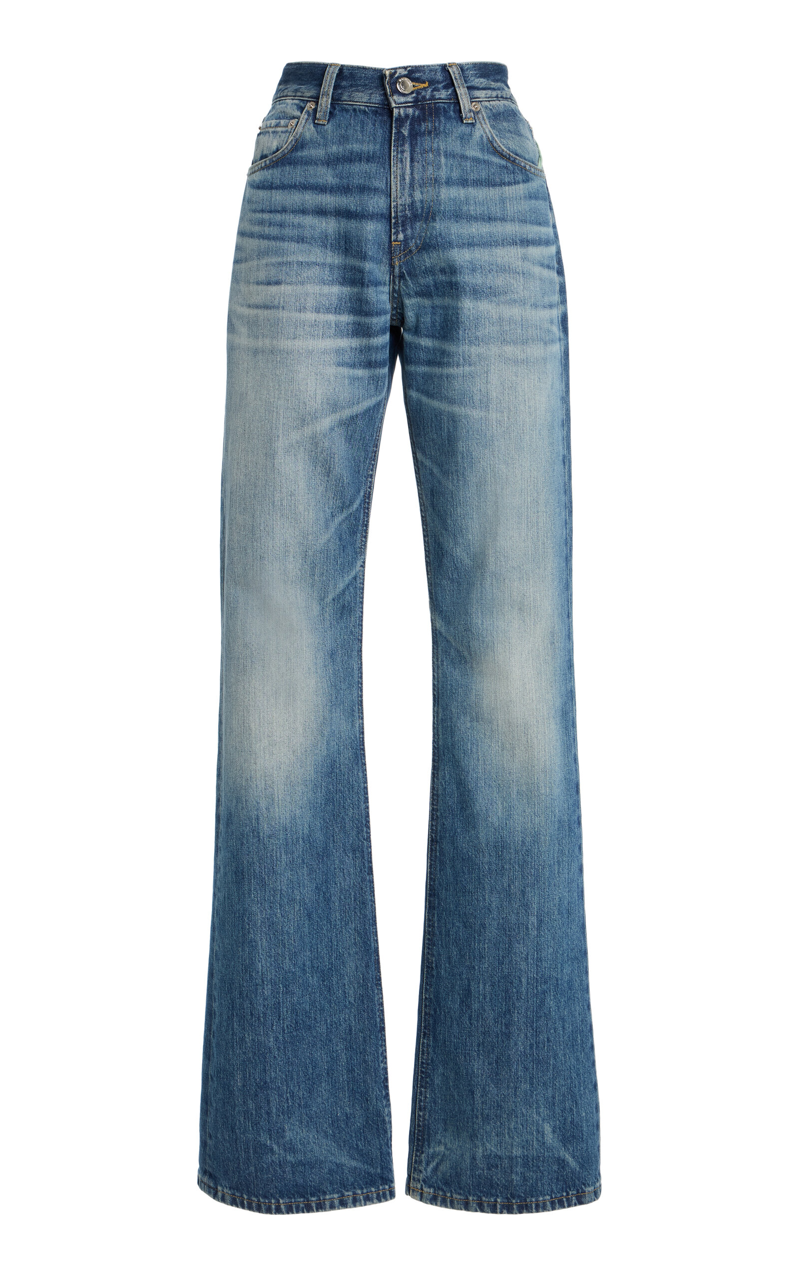 HAIKURE - Flora Rigid High-Rise Flared Jeans - Medium Wash - 26 - Moda Operandi