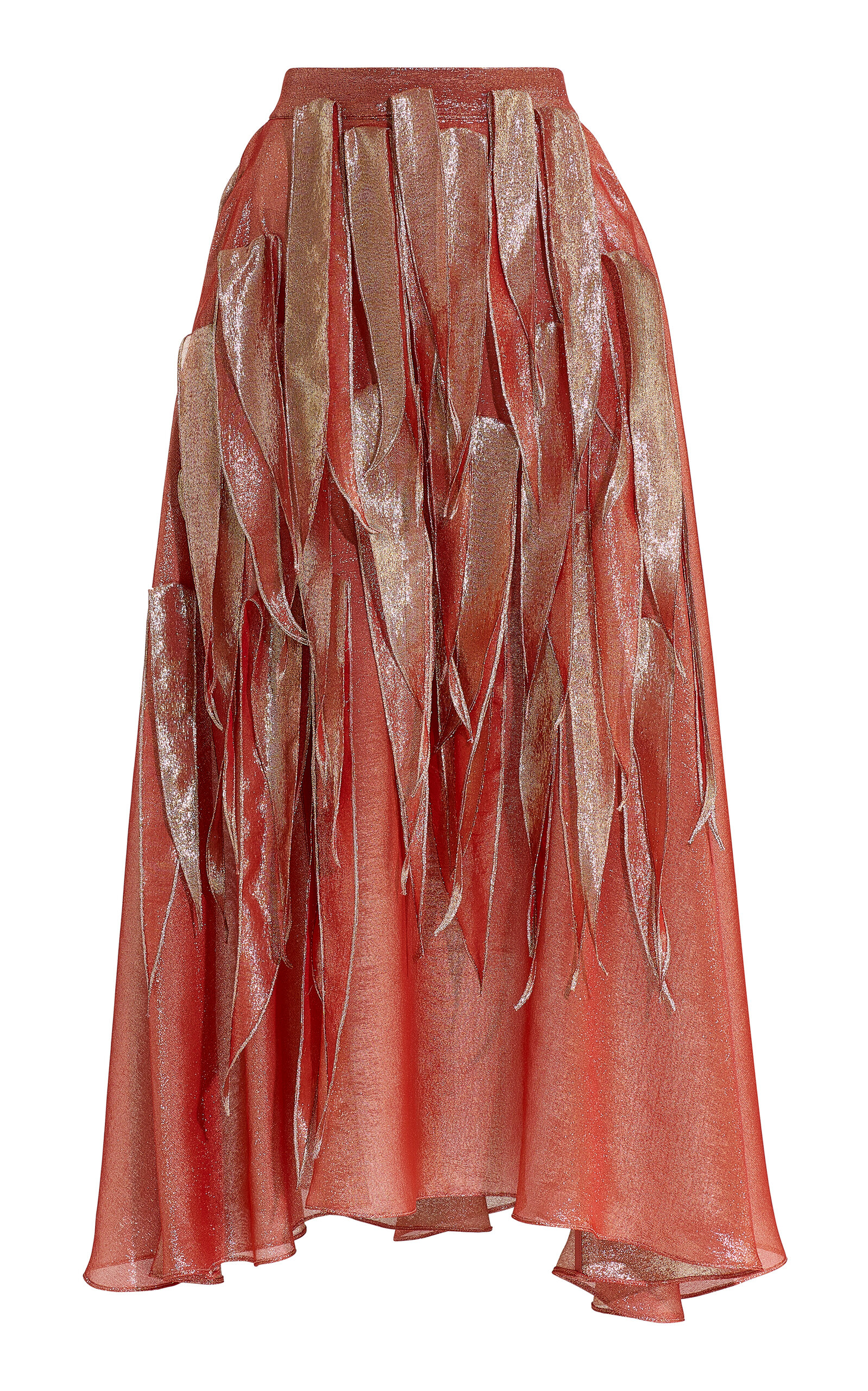 Maticevski Furnace Fringed Silk-Blend Midi Skirt
