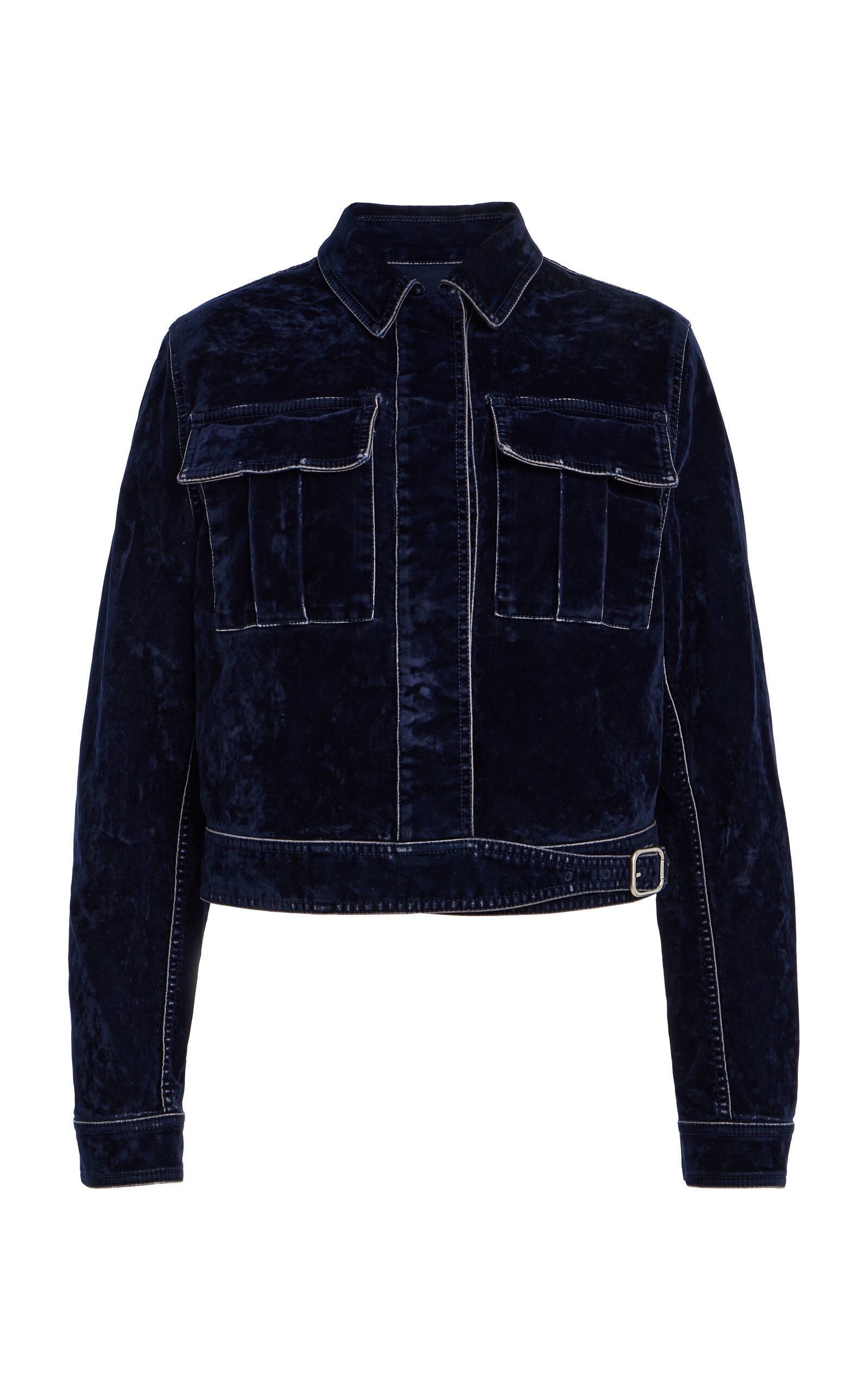 Ferragamo Boxy Cotton-Blend Velvet Jacket