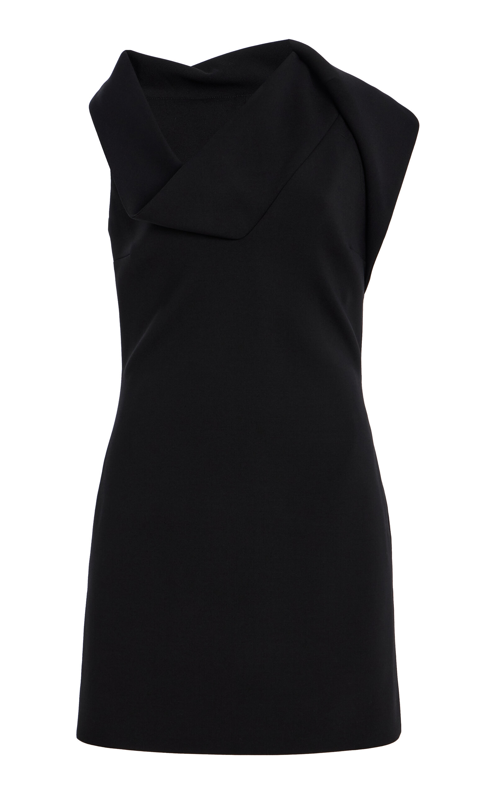 Ferragamo Asymmetric Wool-Blend Mini Dress