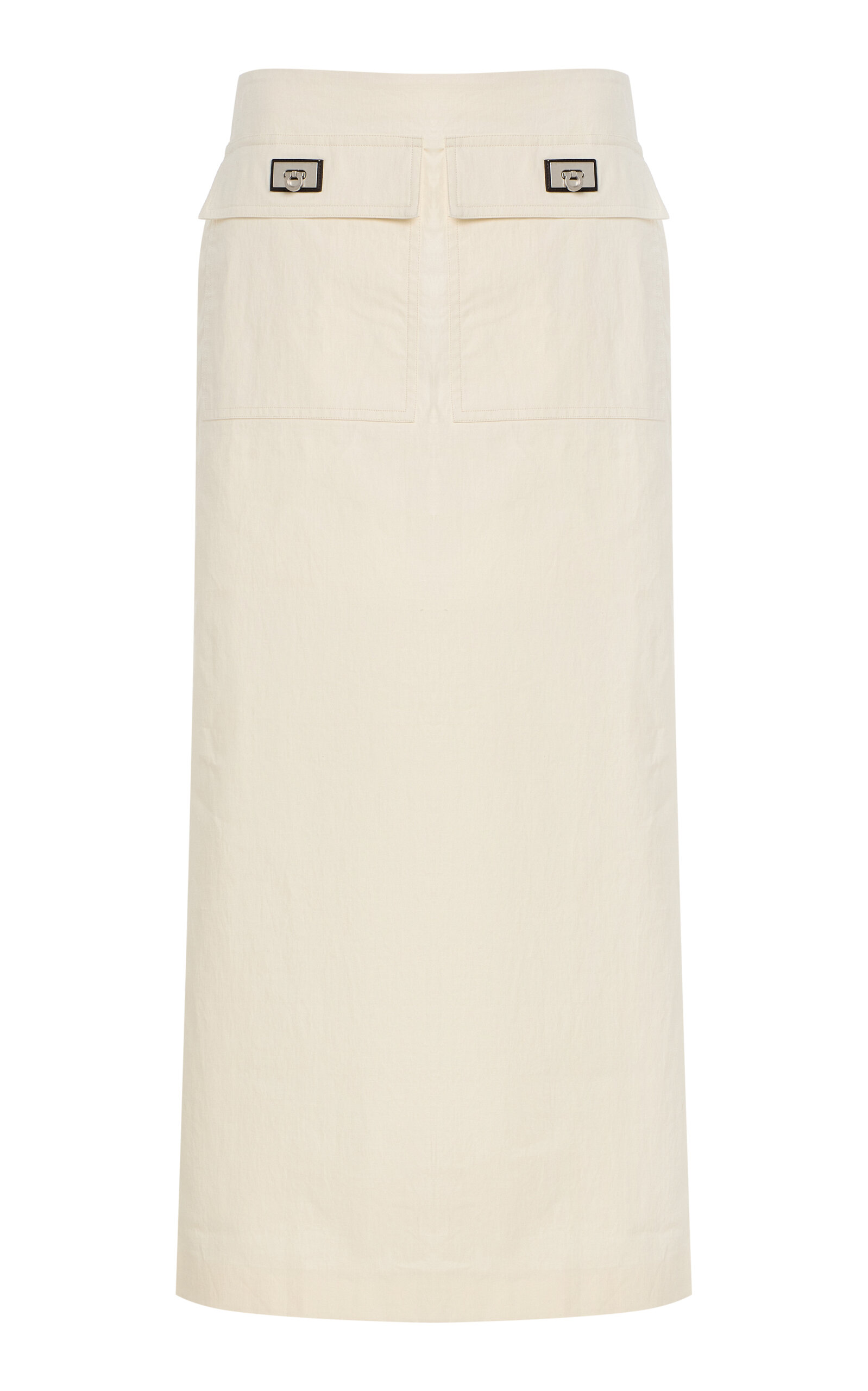 Ferragamo Coated Linen Maxi Skirt