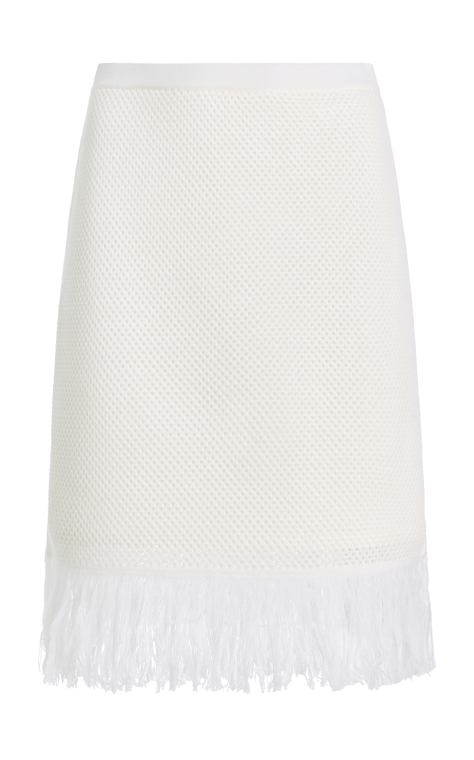 Ferragamo Wool Mesh Knit Midi Skirt